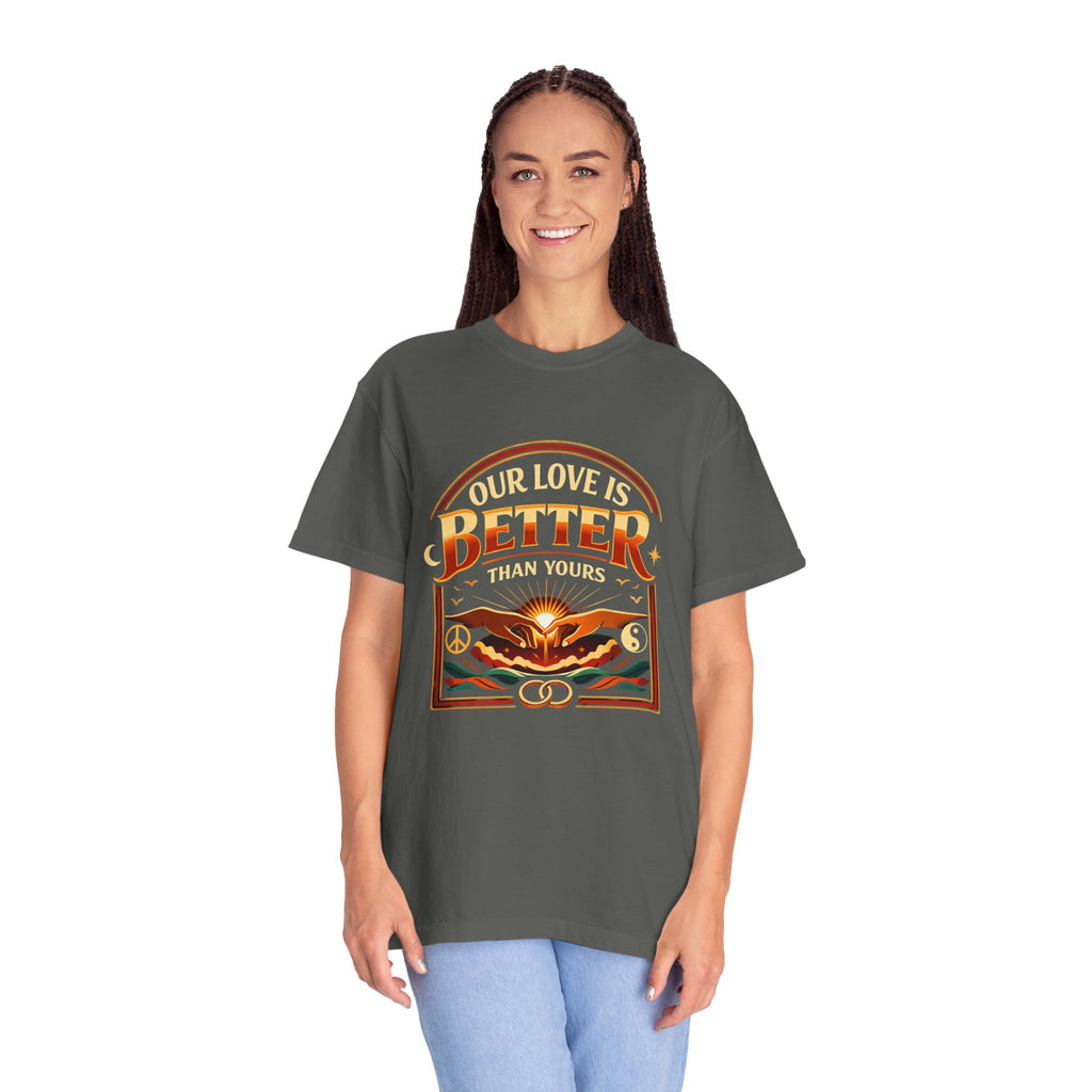 Our Love Is Better Graphic T‑Shirt — Retro Sun & Eagle Vintage Tee