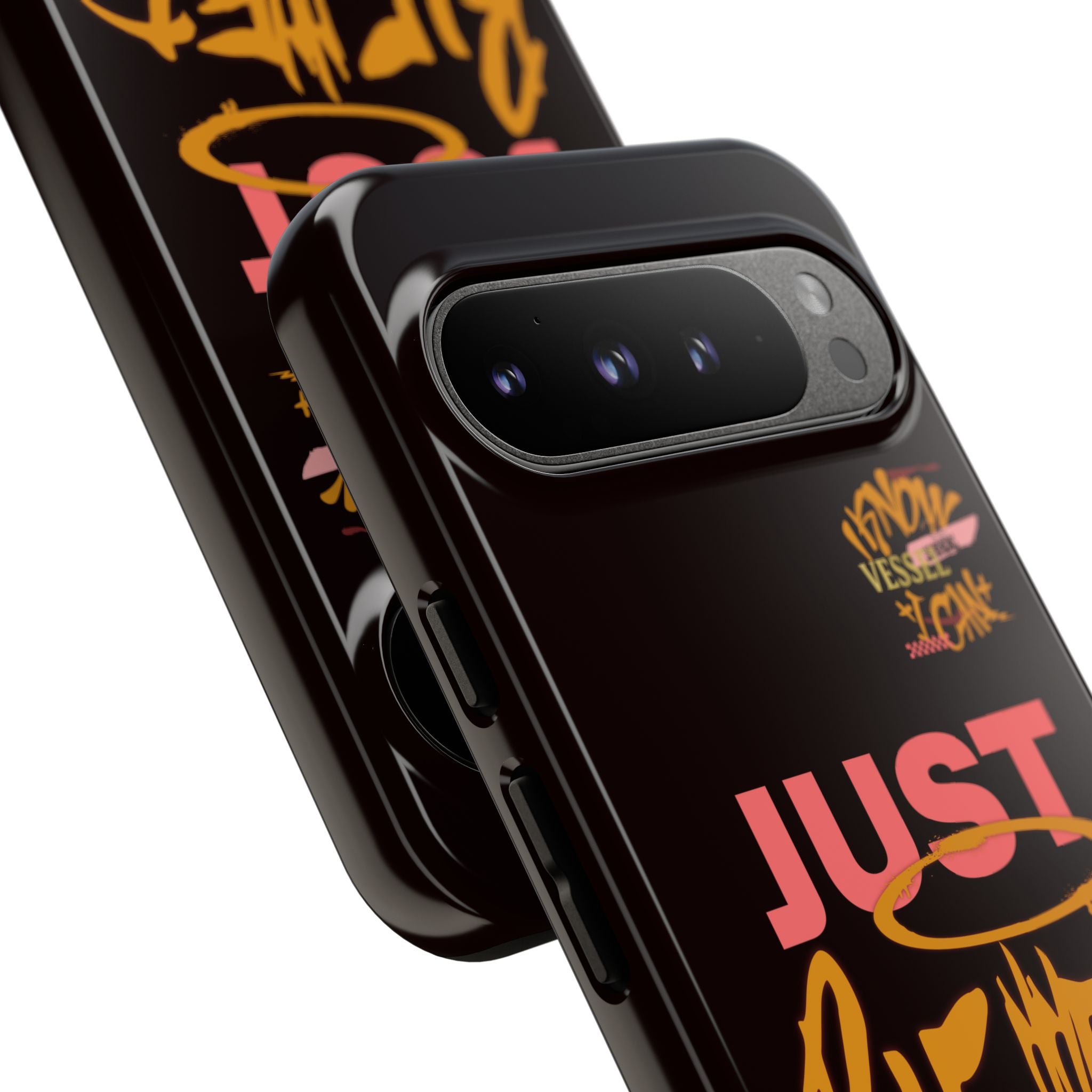 Phone Case — "Just Blessed" Bold Typographic Black Protective Case