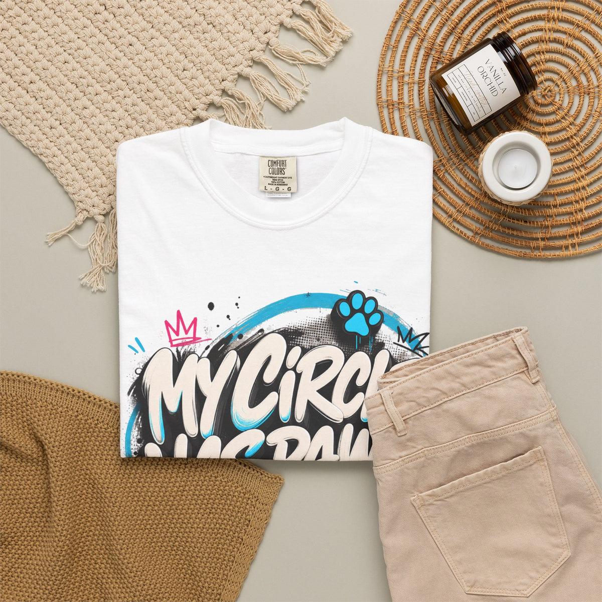 My Circle Has Paws Graffiti T-Shirt — Cute Pet Lover Tee
