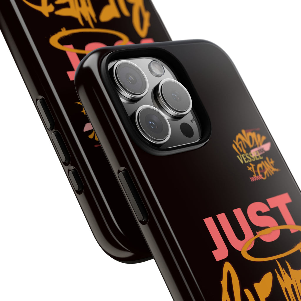 Phone Case — "Just Blessed" Bold Typographic Black Protective Case