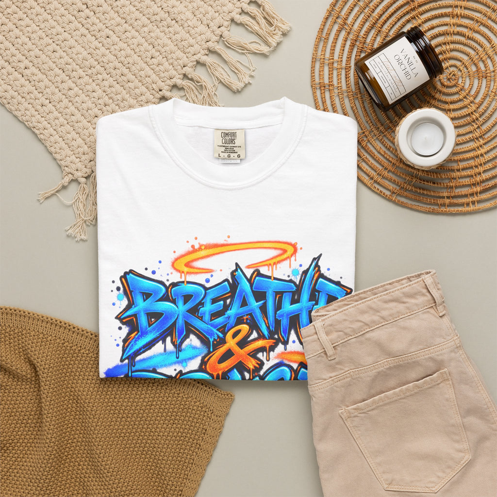 Breathe & Praise T-Shirt — Psalm 150:6 Graffiti Christian Tee