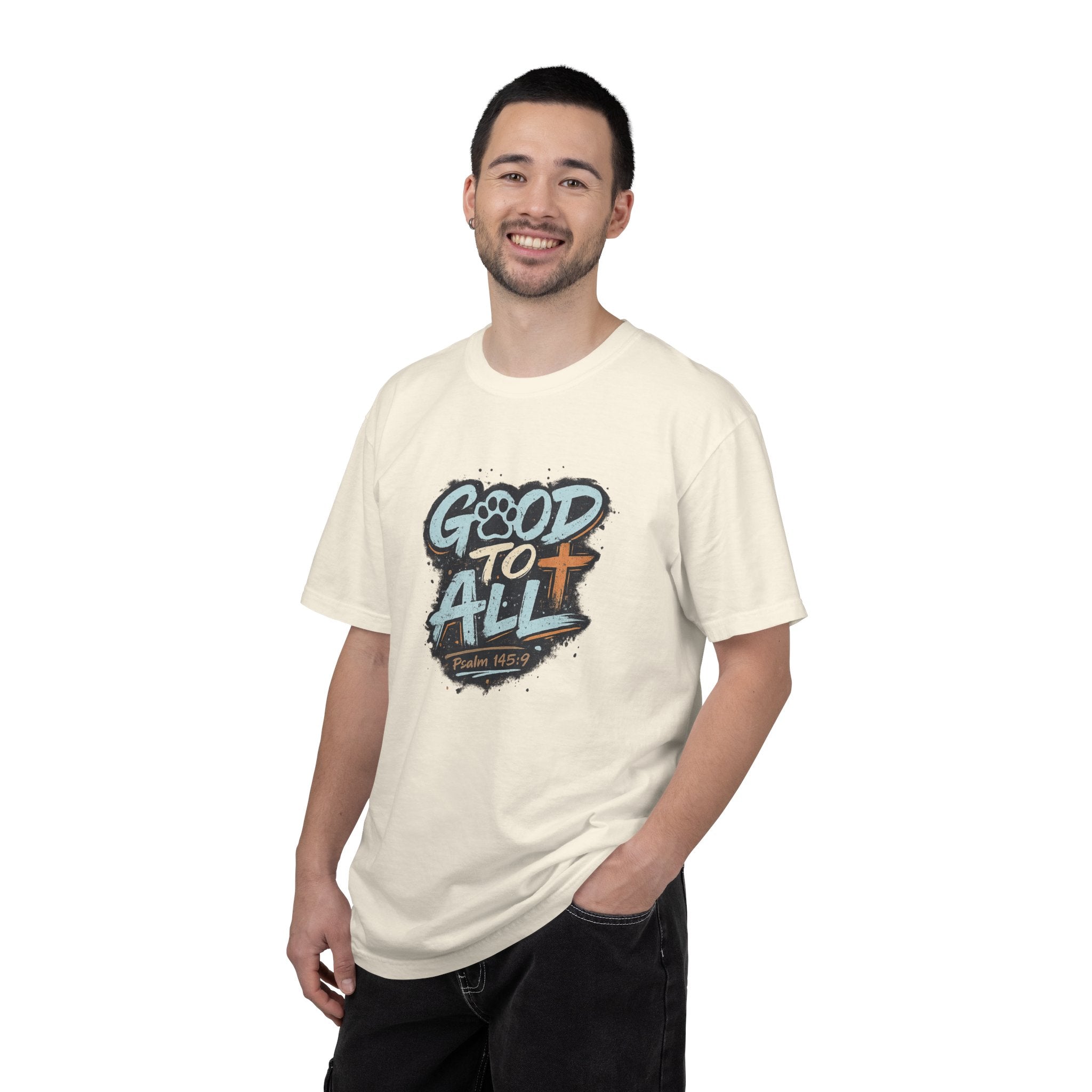 Good to All T-Shirt — Psalm 145:9 Christian Graphic Tee, Matching Pet Apparel Available