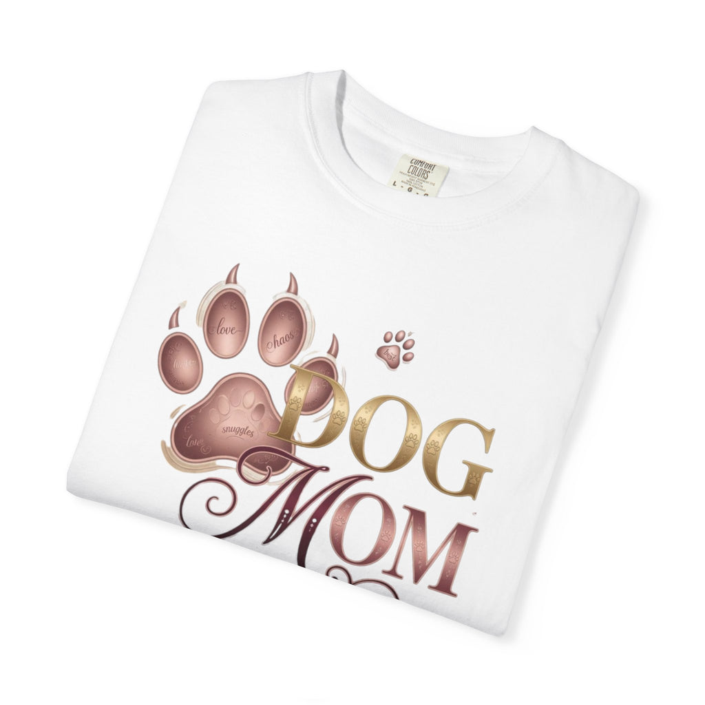 Dog Mom T-Shirt – Floral Pitbull Design, "Dog Mom" Graphic Tee for Pet Lovers