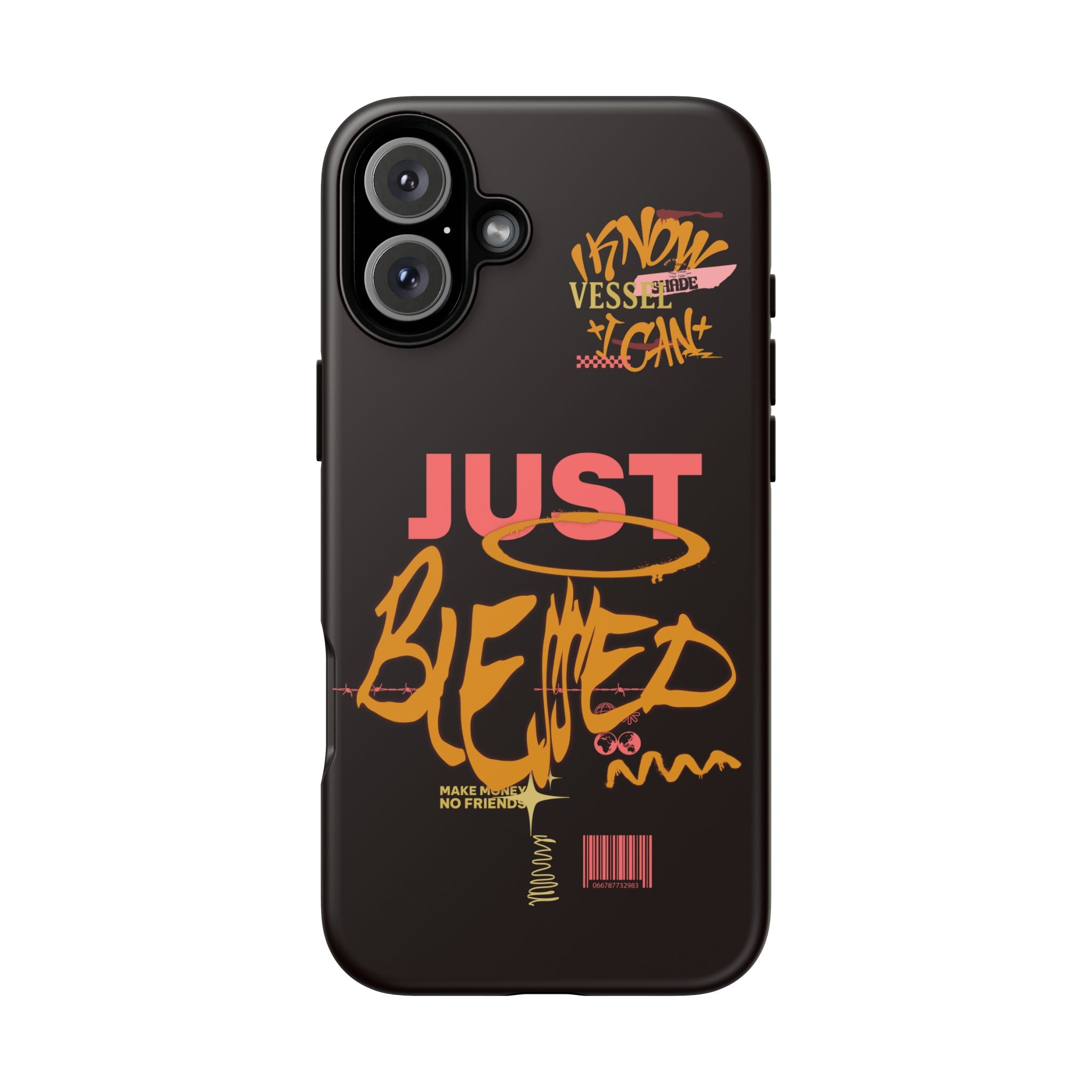 "Just Blessed" Bold Graffiti Typographic Protective Phone Case
