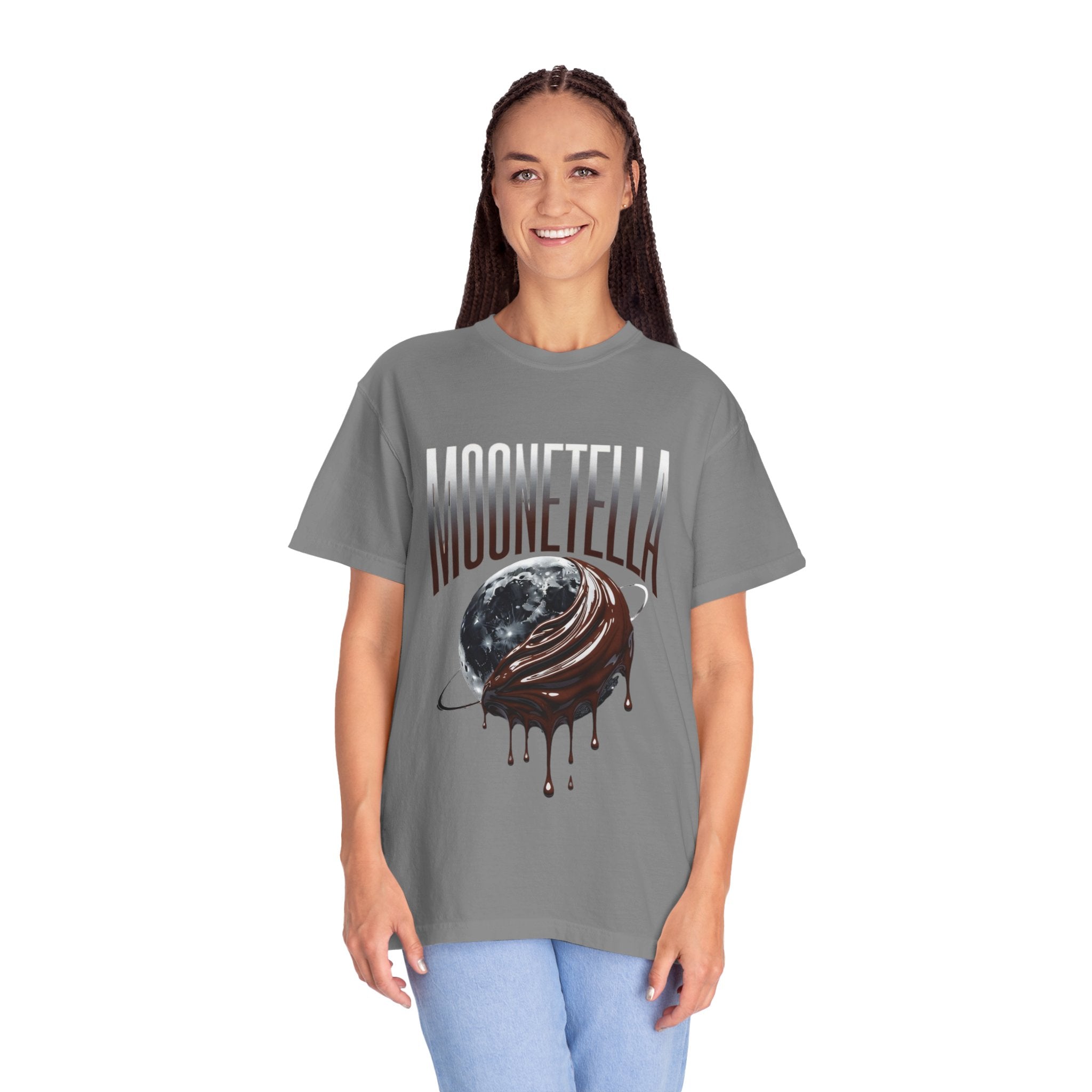 Moonetella T-Shirt — Retro Space Chocolate Moon Graphic Tee (Artemis II Mission Tribute)