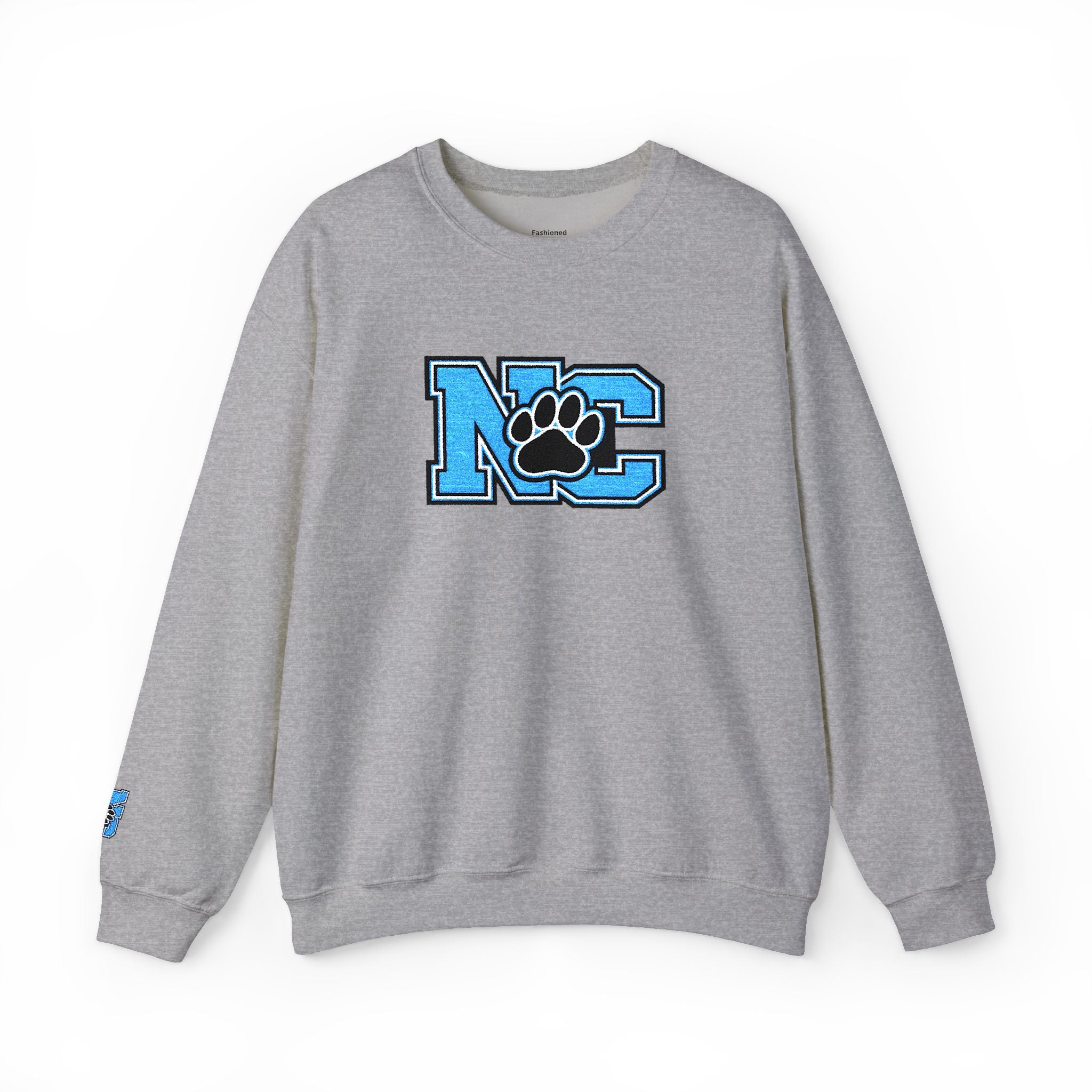 NC Paw Letterman Crewneck Sweatshirt —North Carolina Vintage School Spirit