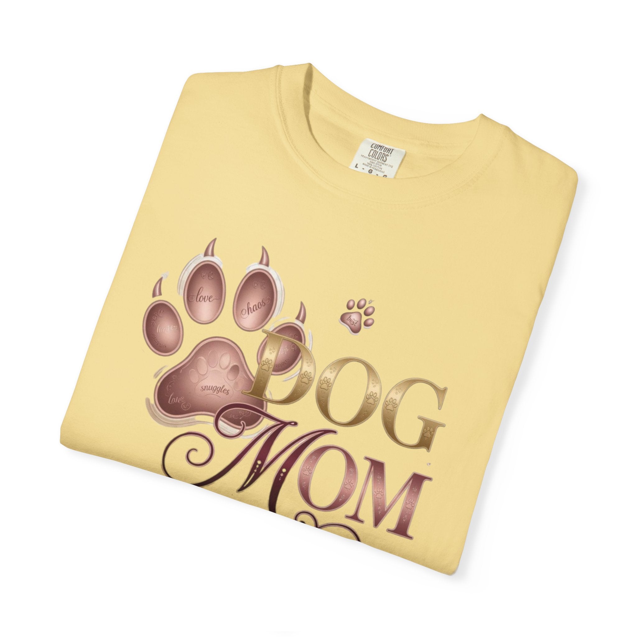 Dog Mom T-Shirt – Floral Pitbull Design, "Dog Mom" Graphic Tee for Pet Lovers