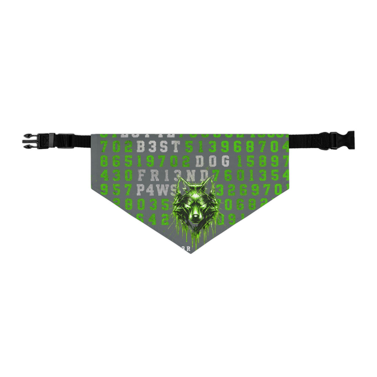 Blue Cyber Code Pet Bandana Collar — P4W5 0V3R P30PL3 Design