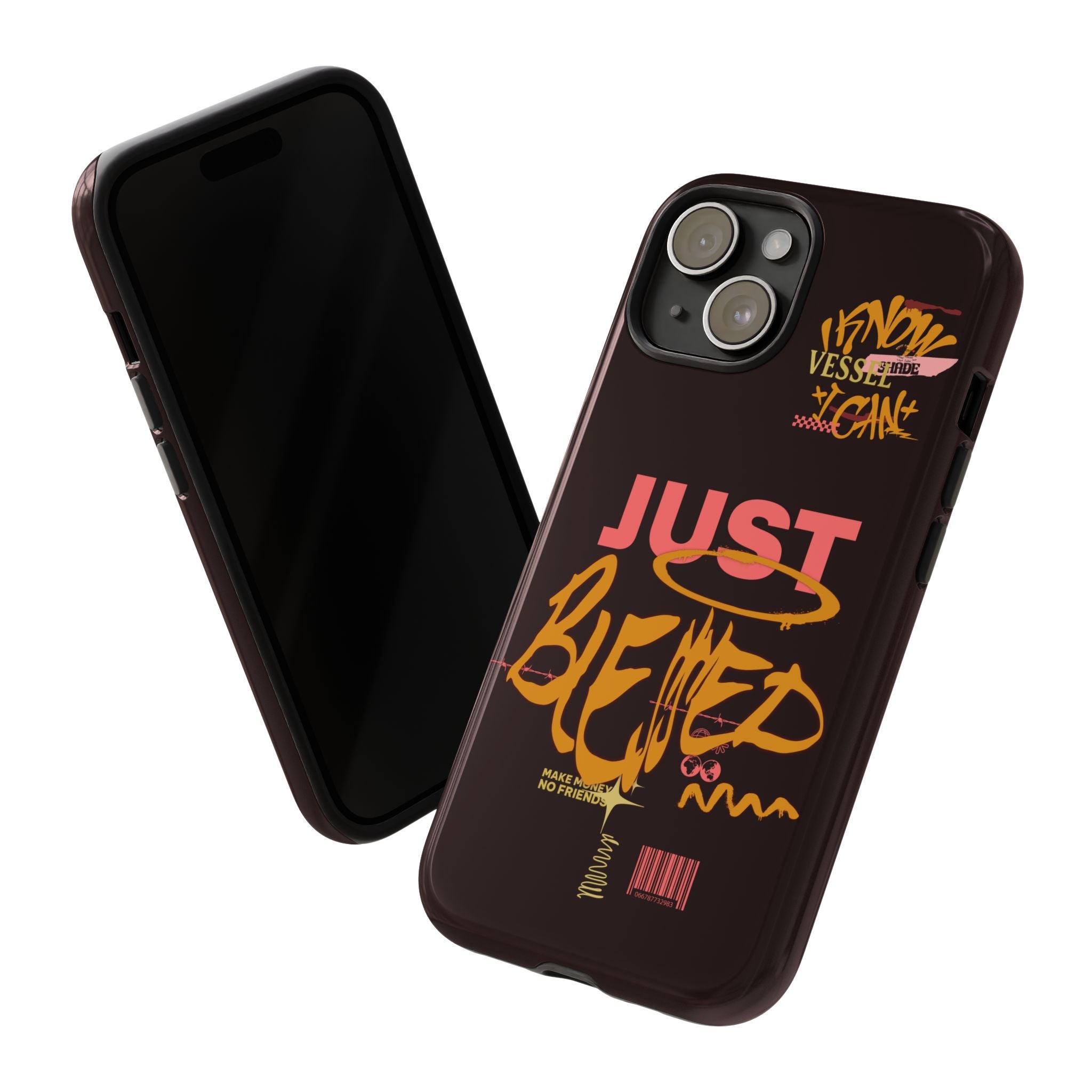 Phone Case — "Just Blessed" Bold Typographic Black Protective Case