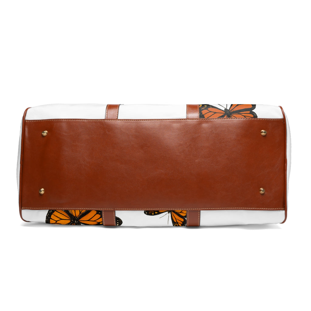 Multiple Sclerosis Awareness Waterproof Travel Bag — Monarch Butterfly Accent
