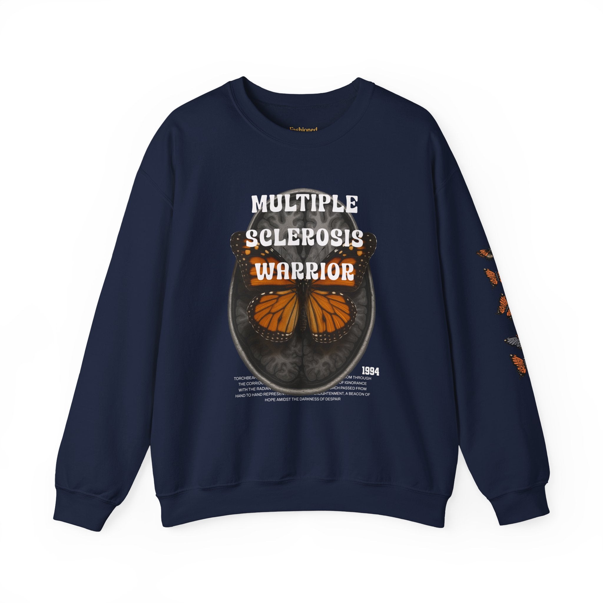 Orange Butterflies Multiple Sclerosis Awareness Sweatshirt