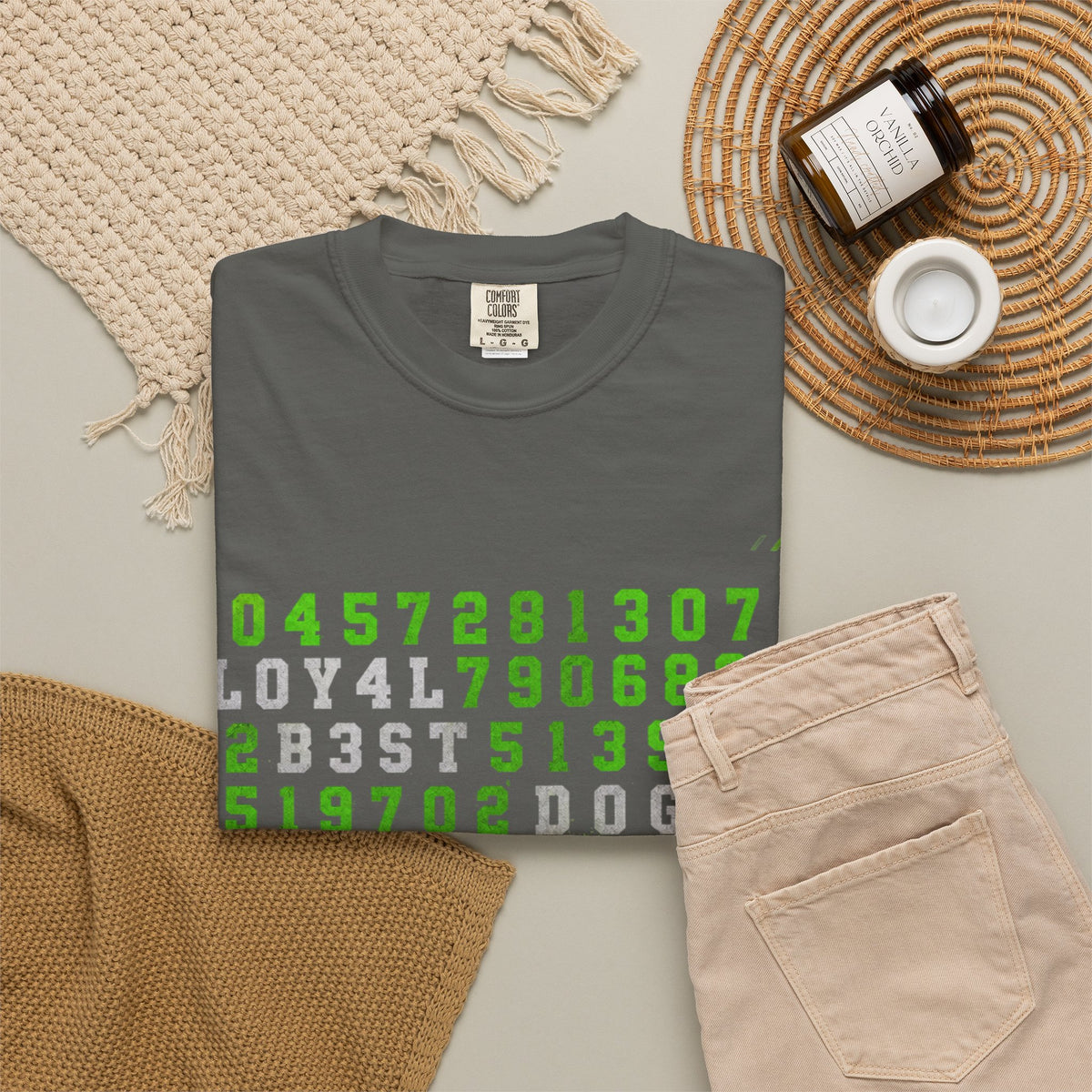 Numbers Graphic Tee — Blue Retro Code Design