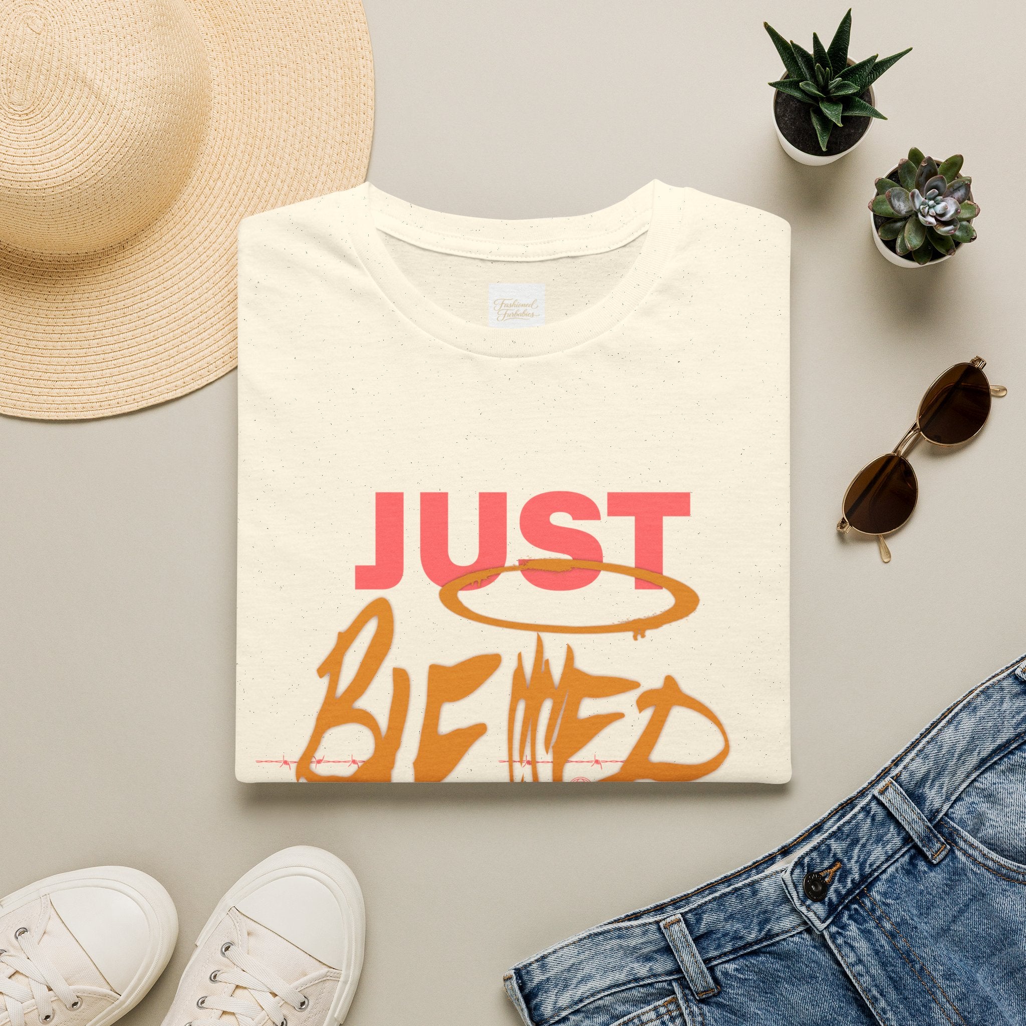 "Just Blessed" Graffiti Graphic Tee — Urban Faith Inspirational T-Shirt
