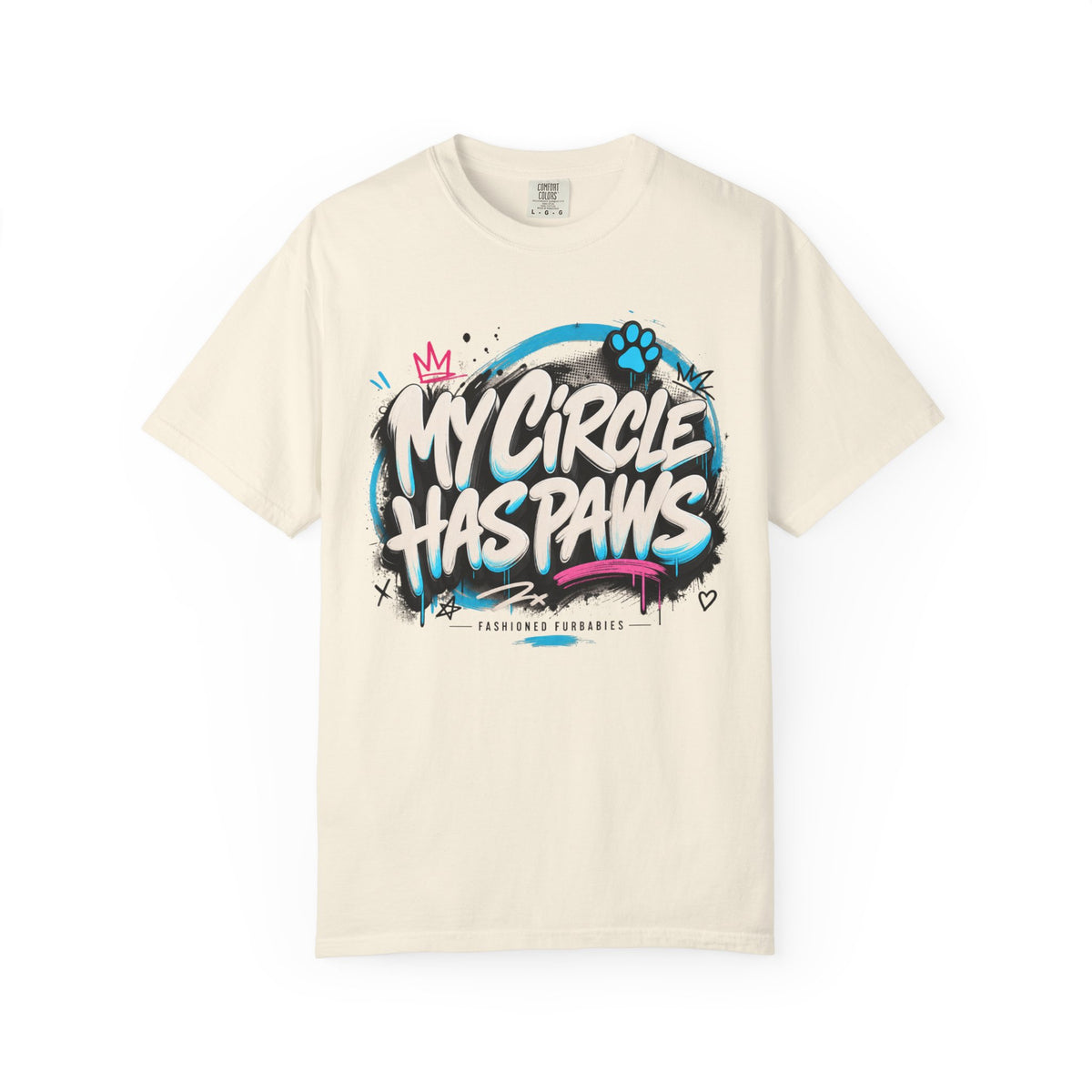 My Circle Has Paws Graffiti T-Shirt — Cute Pet Lover Tee
