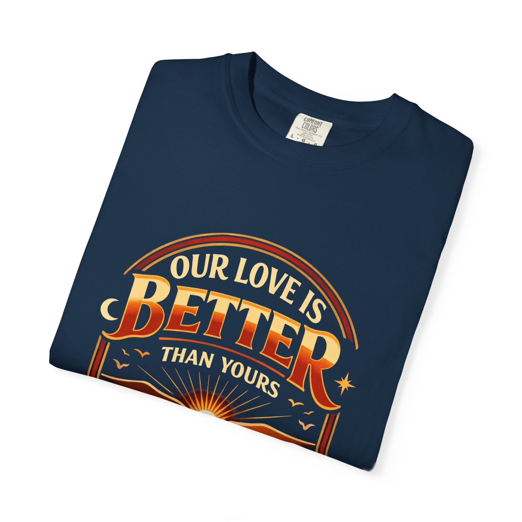 Our Love Is Better Graphic T‑Shirt — Retro Sun & Eagle Vintage Tee