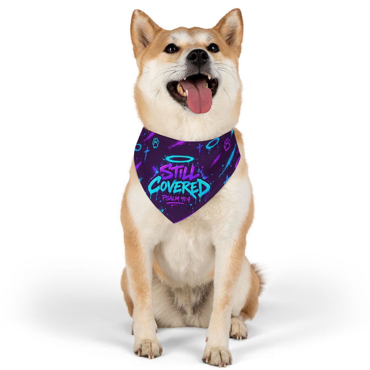 Still Covered Psalm 91:4 Pet Bandana Collar