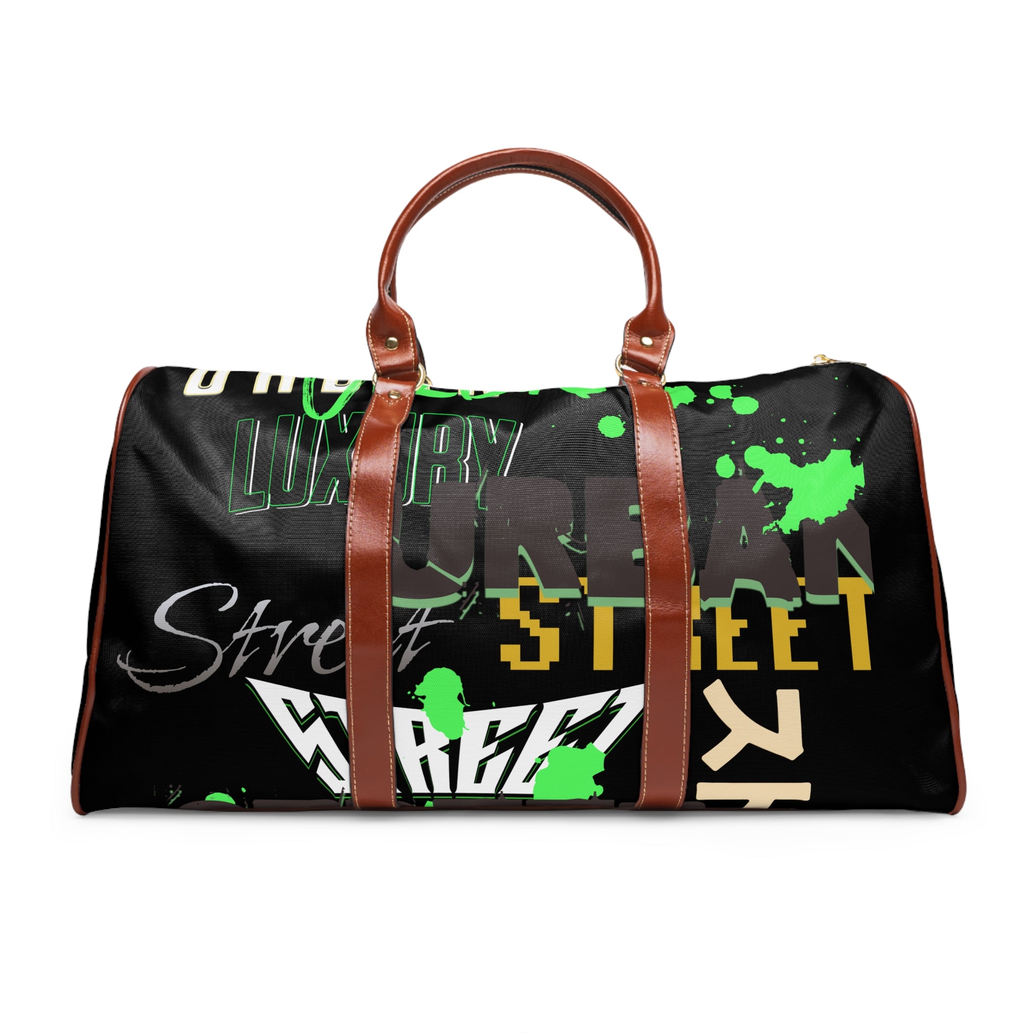 Waterproof Street Travel Bag – Graffiti Green Duffle