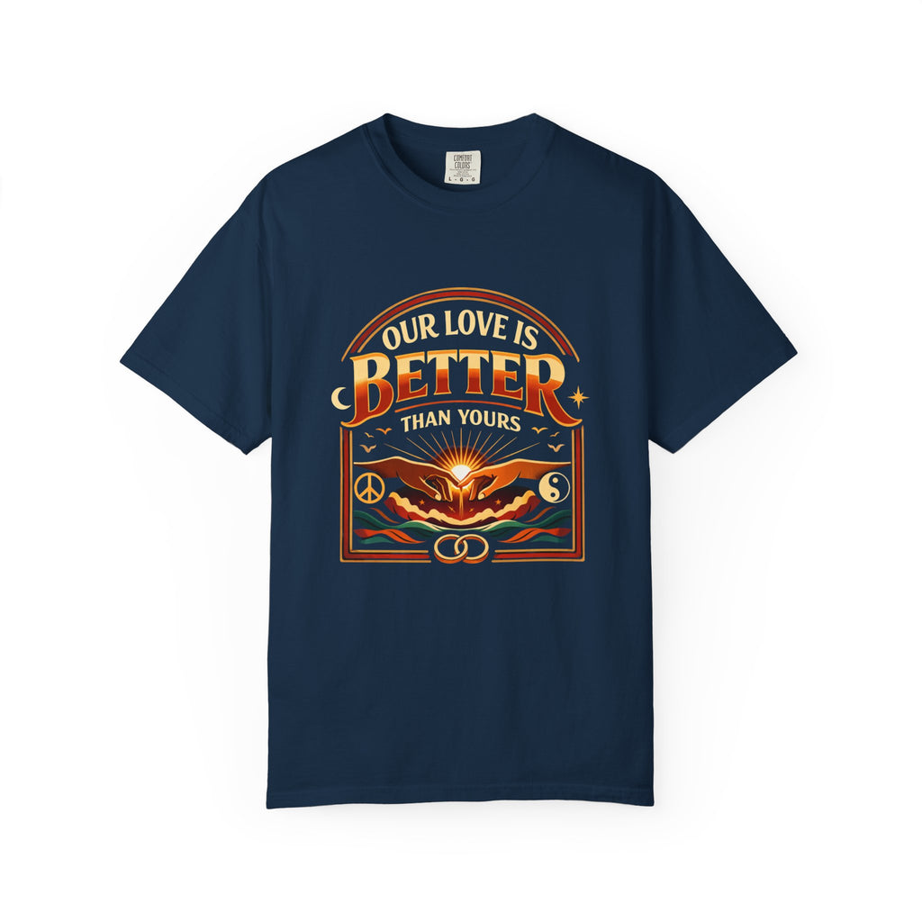 Our Love Is Better Graphic T‑Shirt — Retro Sun & Eagle Vintage Tee