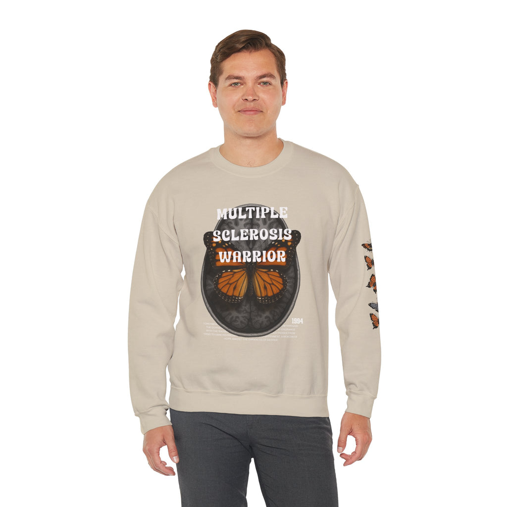 Orange Butterflies Multiple Sclerosis Awareness Sweatshirt