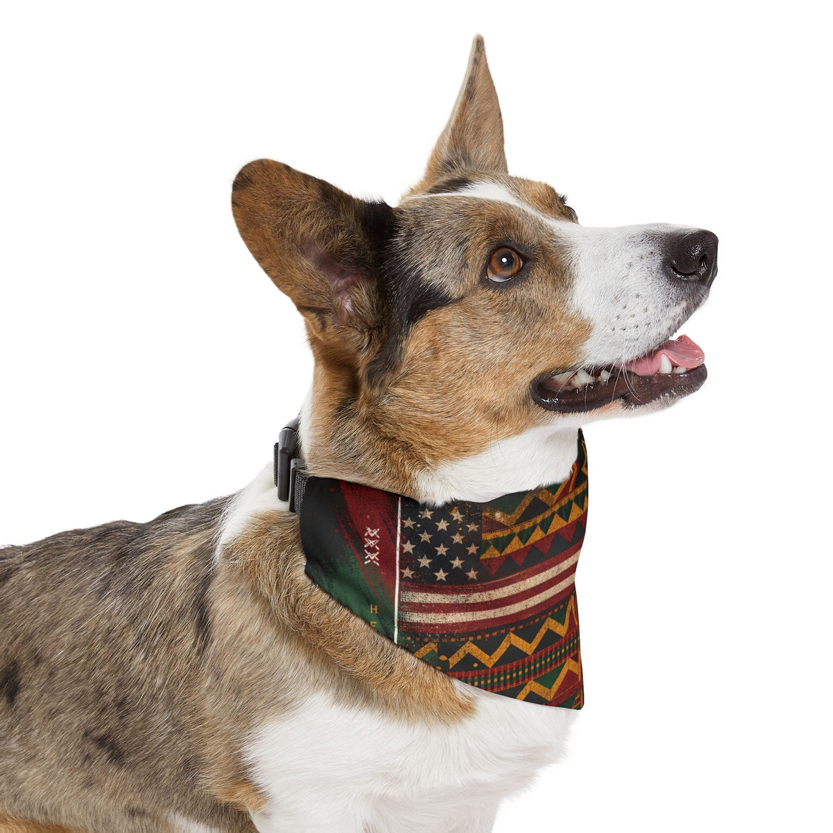 Geometric Kente Inspired and USA Print Pet Bandana Collar