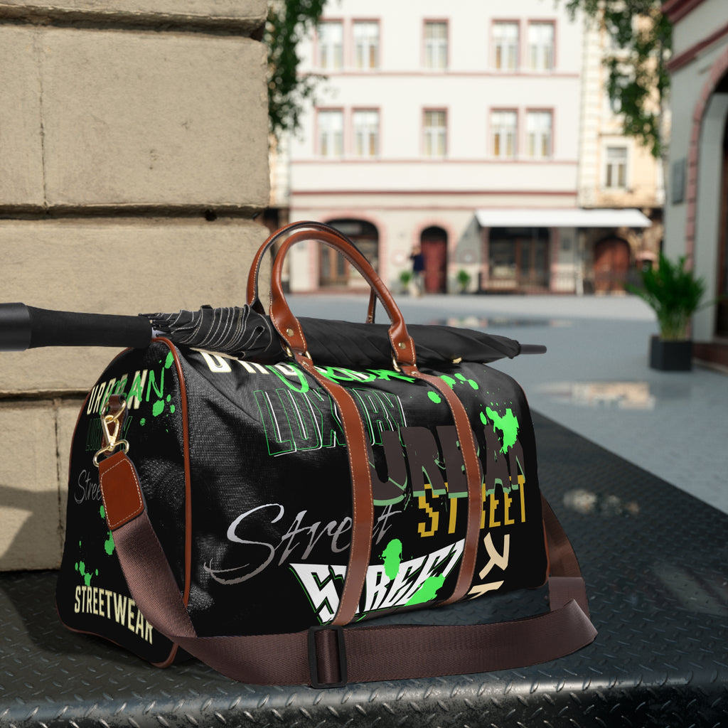 Waterproof Street Travel Bag – Graffiti Green Duffle