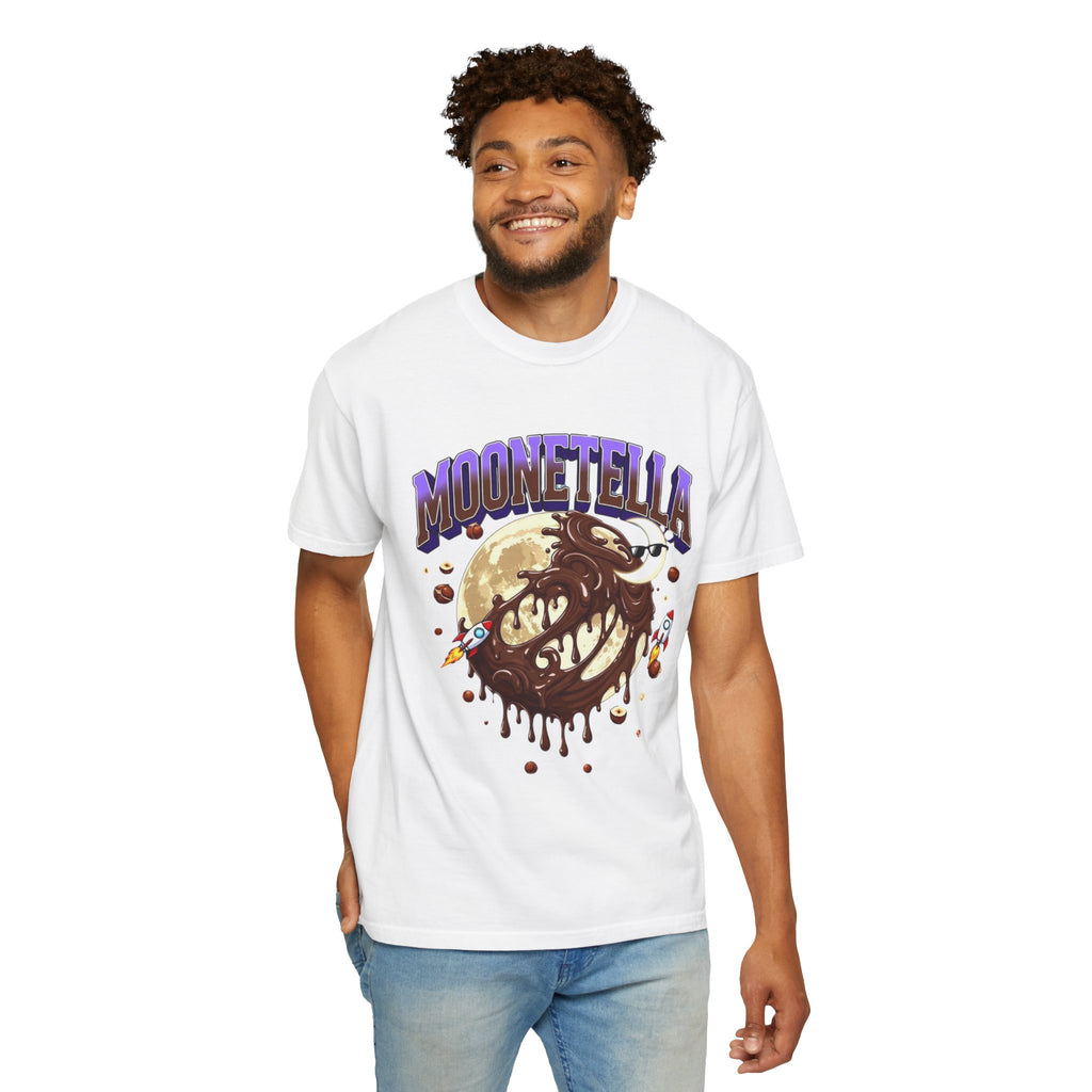 Moonetella T-Shirt — Retro Space Chocolate Moon Graphic Tee (Artemis II Mission Tribute)