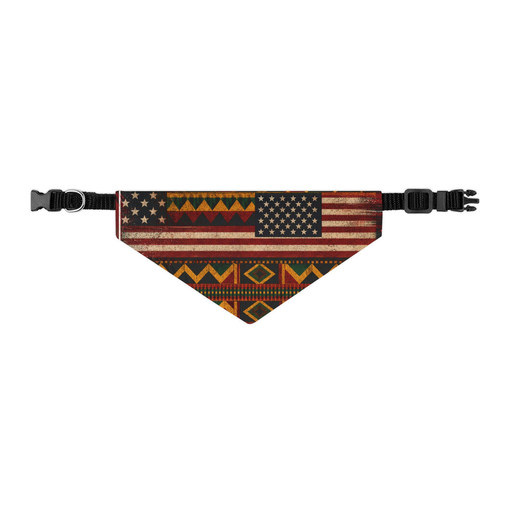 Geometric Kente Inspired and USA Print Pet Bandana Collar