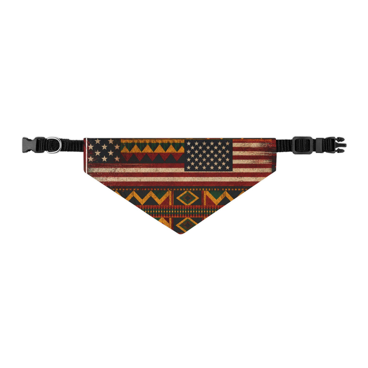 Geometric Kente Inspired and USA Print Pet Bandana Collar