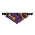 Purple Dog Bandana Collar with Gold Bones – Stylish Pet Accessory for Dogs & Cats