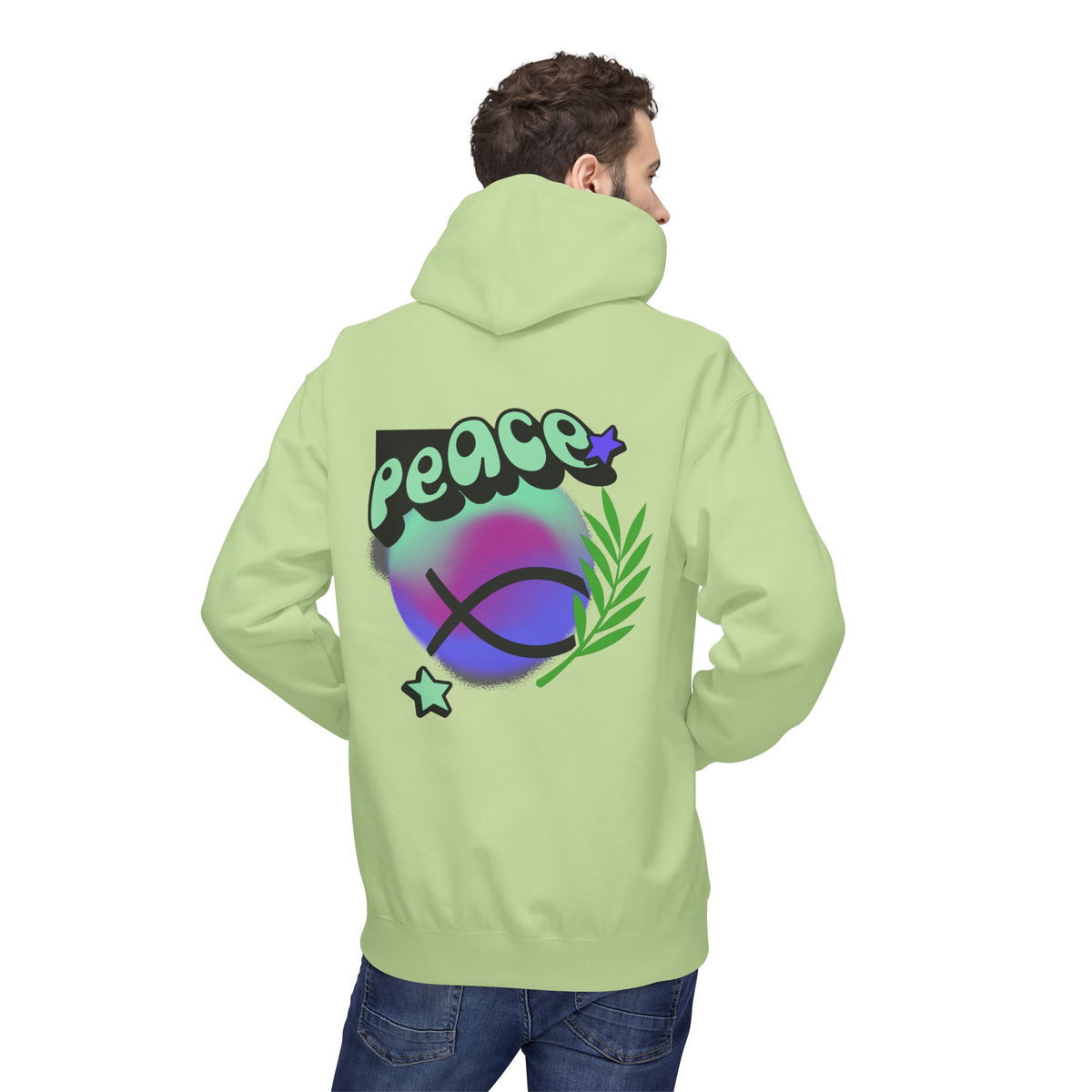 Peace Vibes Hoodie — 'Peace' Graphic Pullover (1995 Retro Earth Design)