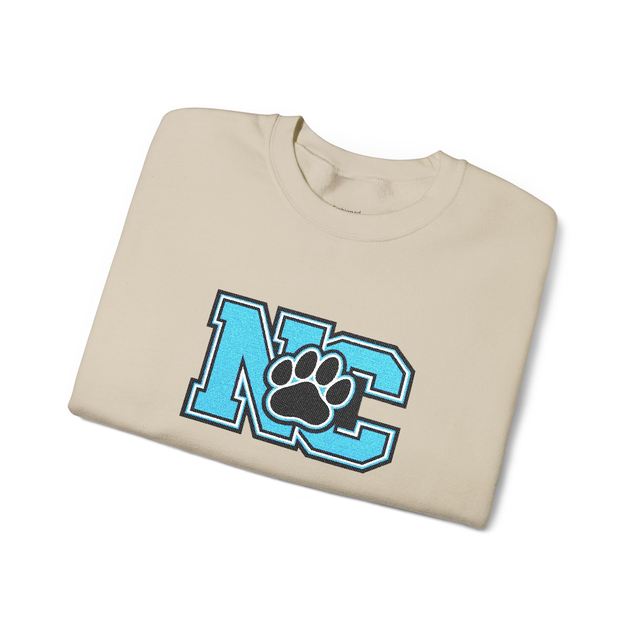NC Paw Letterman Crewneck Sweatshirt —North Carolina Vintage School Spirit