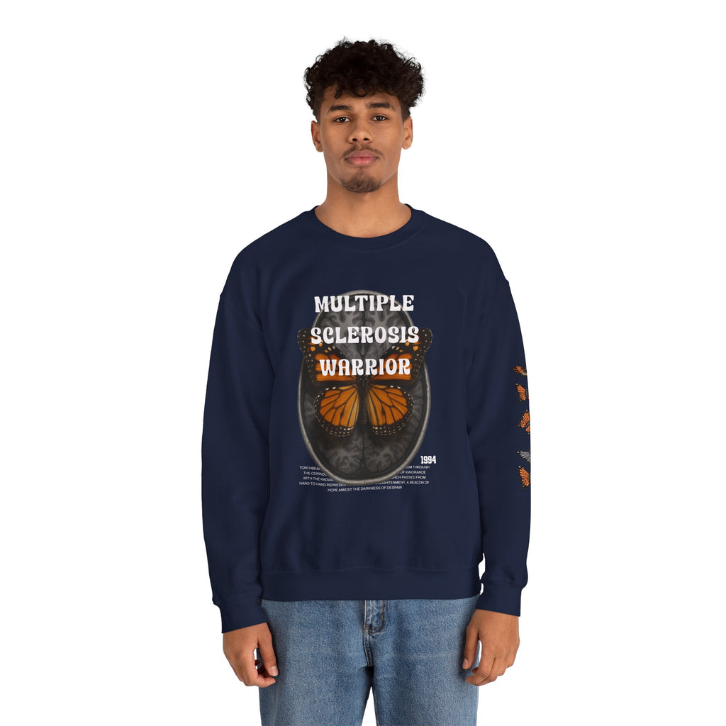 Orange Butterflies Multiple Sclerosis Awareness Sweatshirt