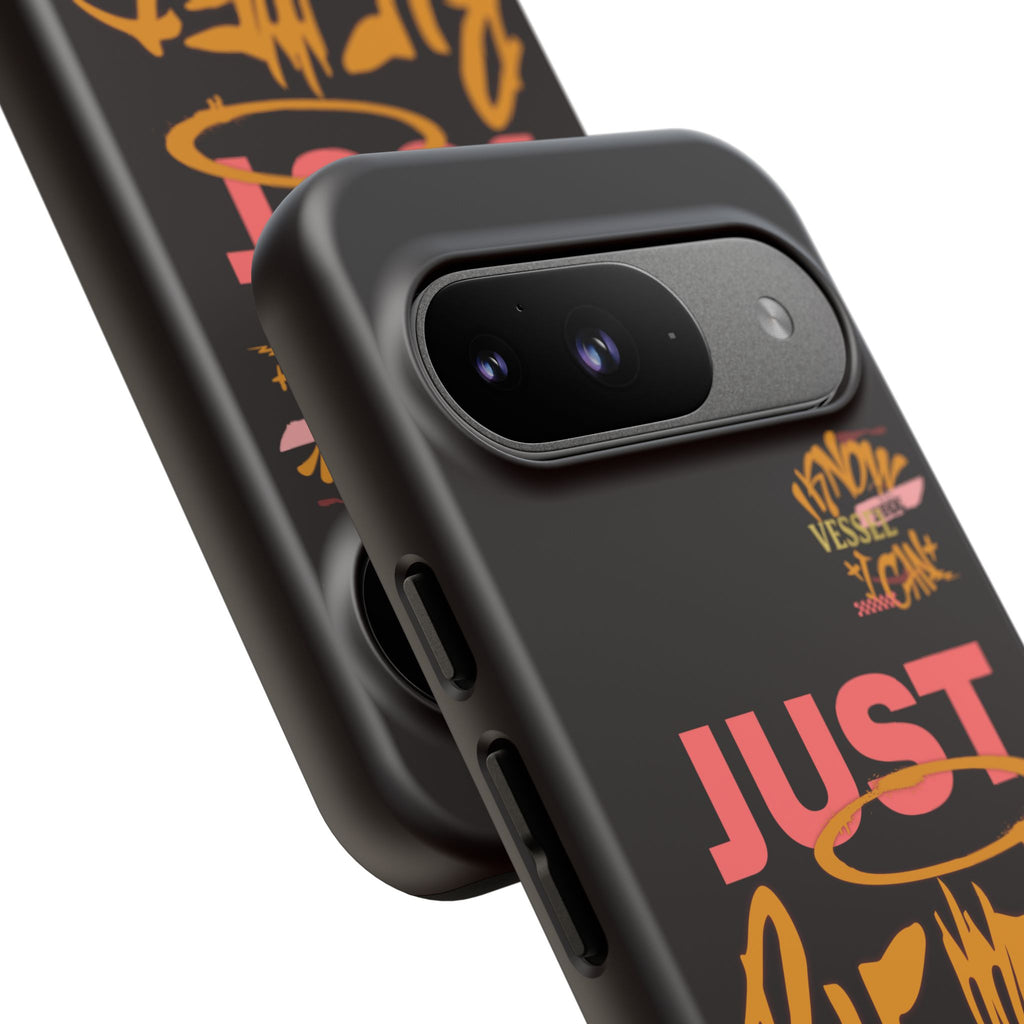 Phone Case — "Just Blessed" Bold Typographic Black Protective Case