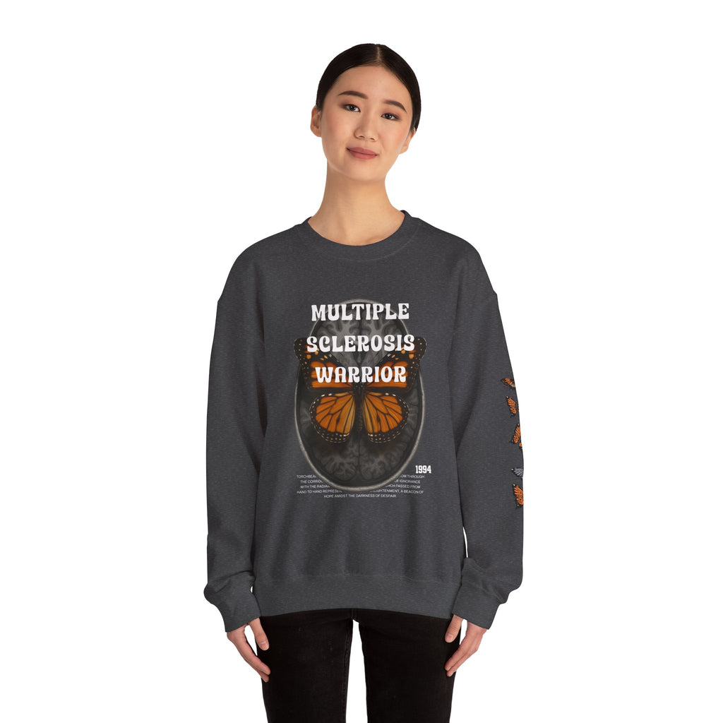 Orange Butterflies Multiple Sclerosis Awareness Sweatshirt