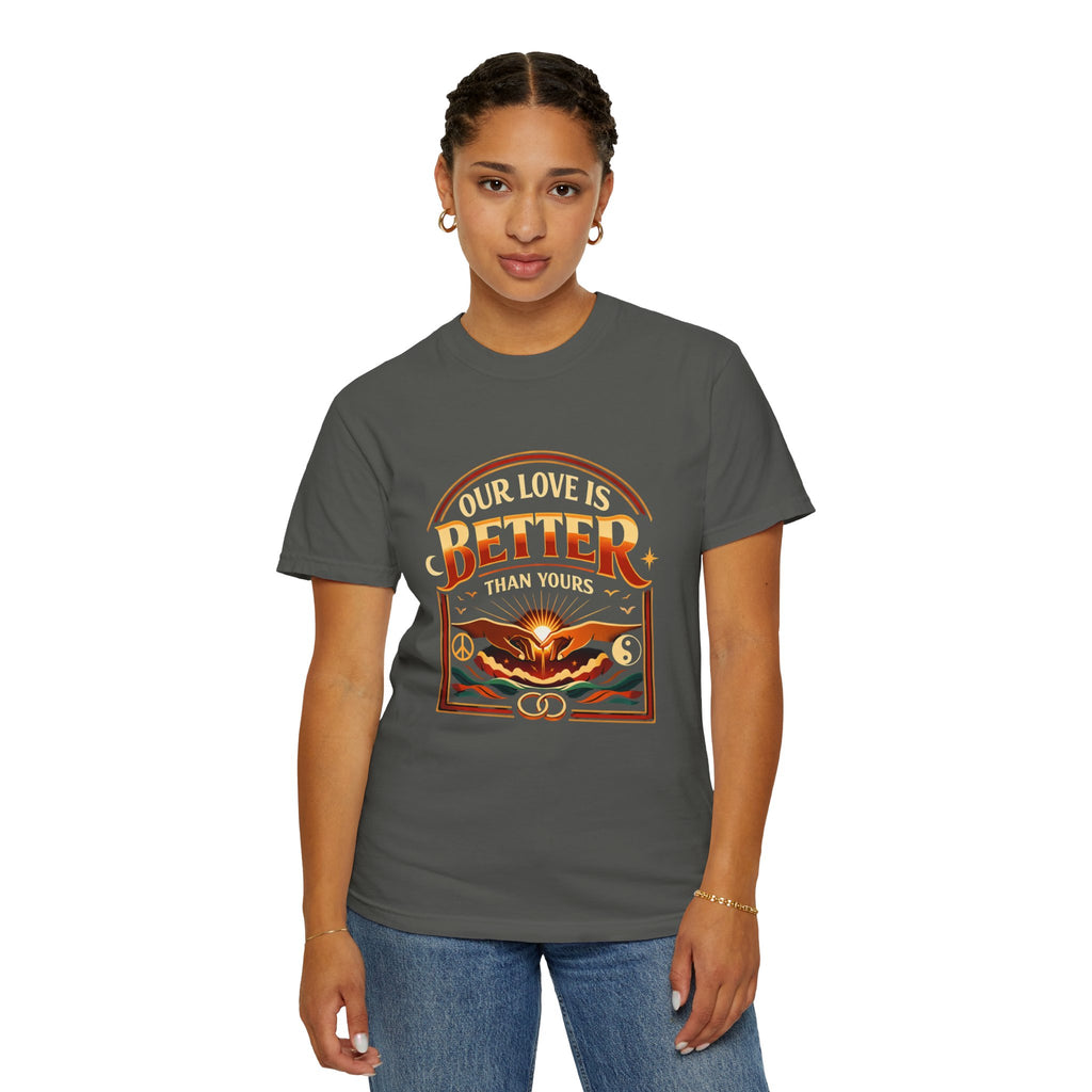 Our Love Is Better Graphic T‑Shirt — Retro Sun & Eagle Vintage Tee