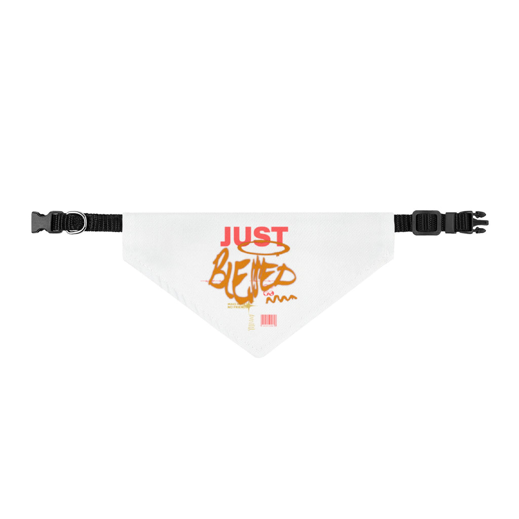 "Just Blessed" Clip-On Pet Bandana — Graffiti Style Dog & Cat Accessory