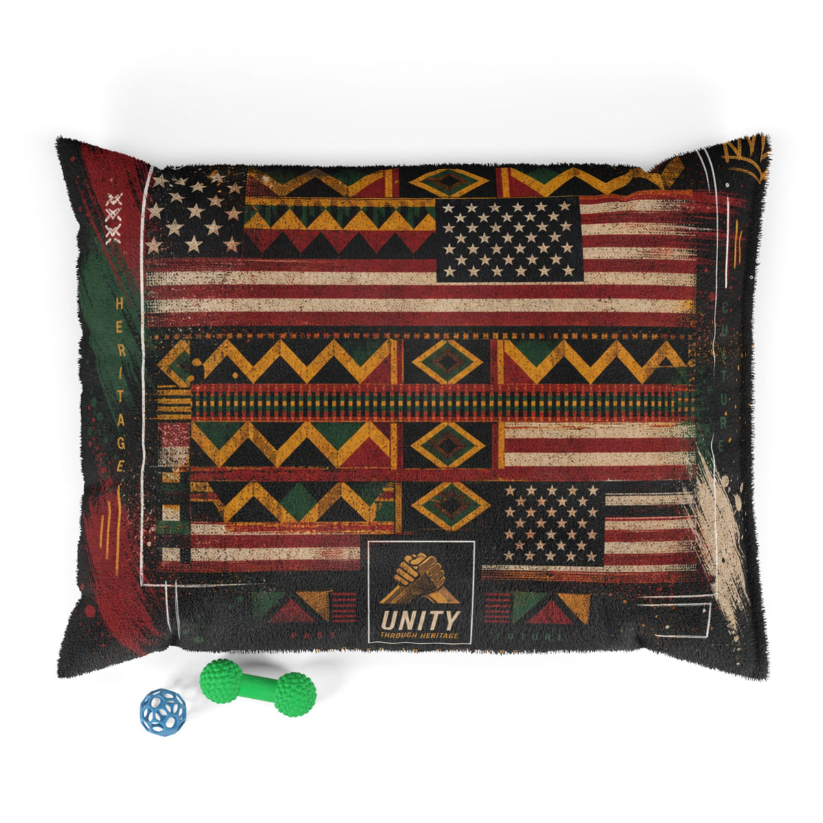 Tribal Stars Pet Bed — Colorful Geometric Afrocentric Dog & Cat Cushion