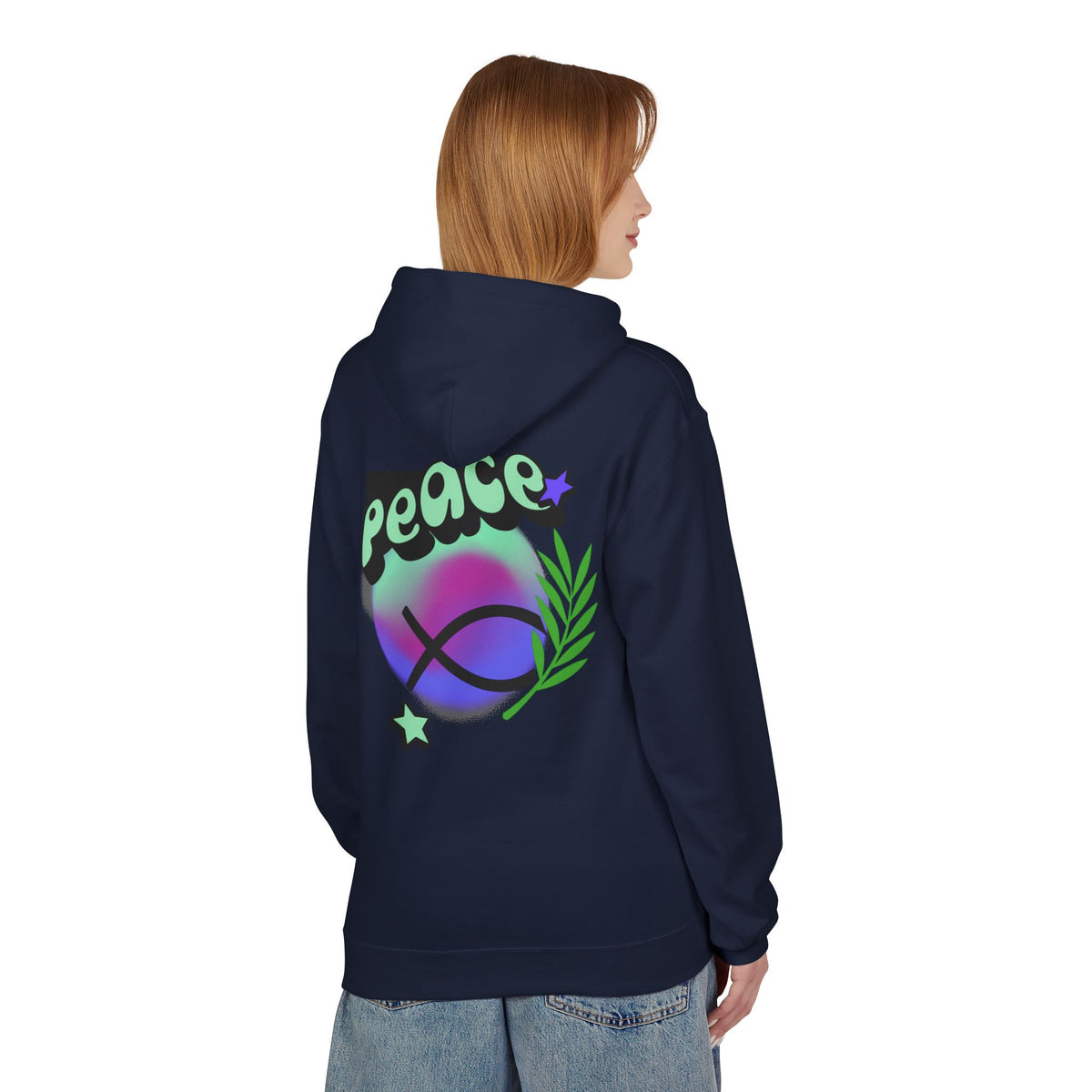 Peace Vibes Hoodie — 'Peace' Graphic Pullover (1995 Retro Earth Design)