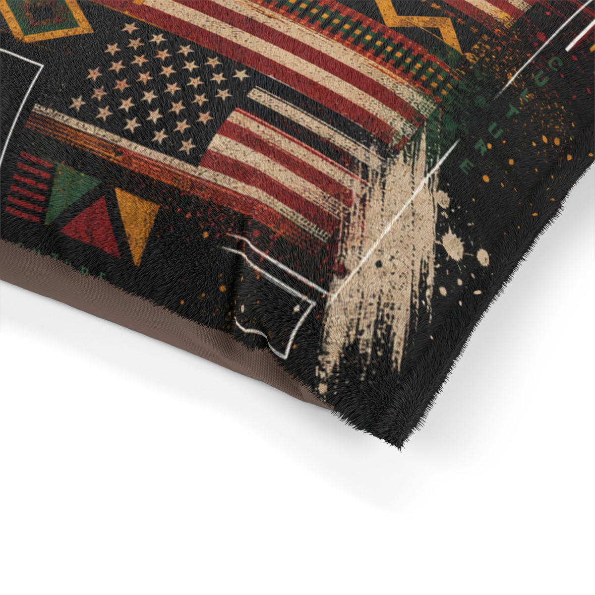 Tribal Stars Pet Bed — Colorful Geometric Afrocentric Dog & Cat Cushion