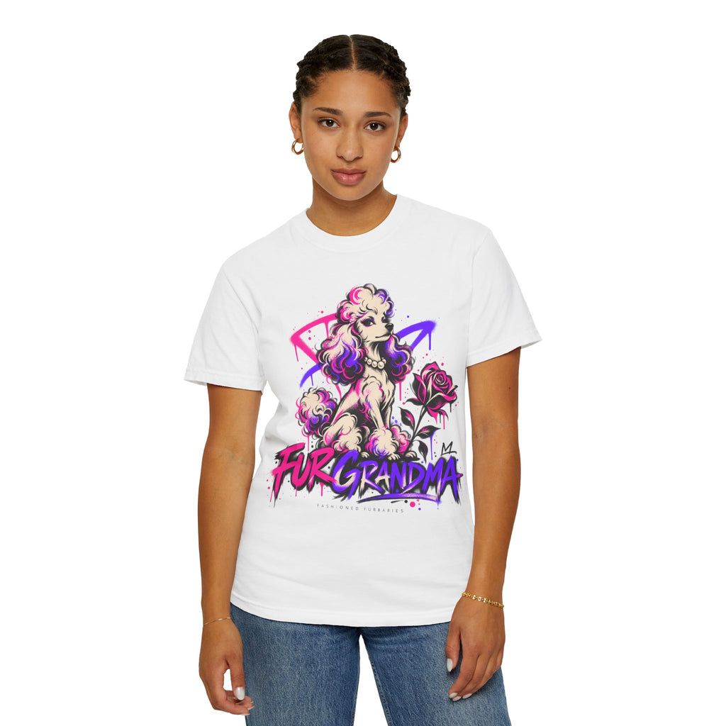 Poodle 'Fur Grandma' Graphic T-Shirt — Retro Neon Pet Lover Tee