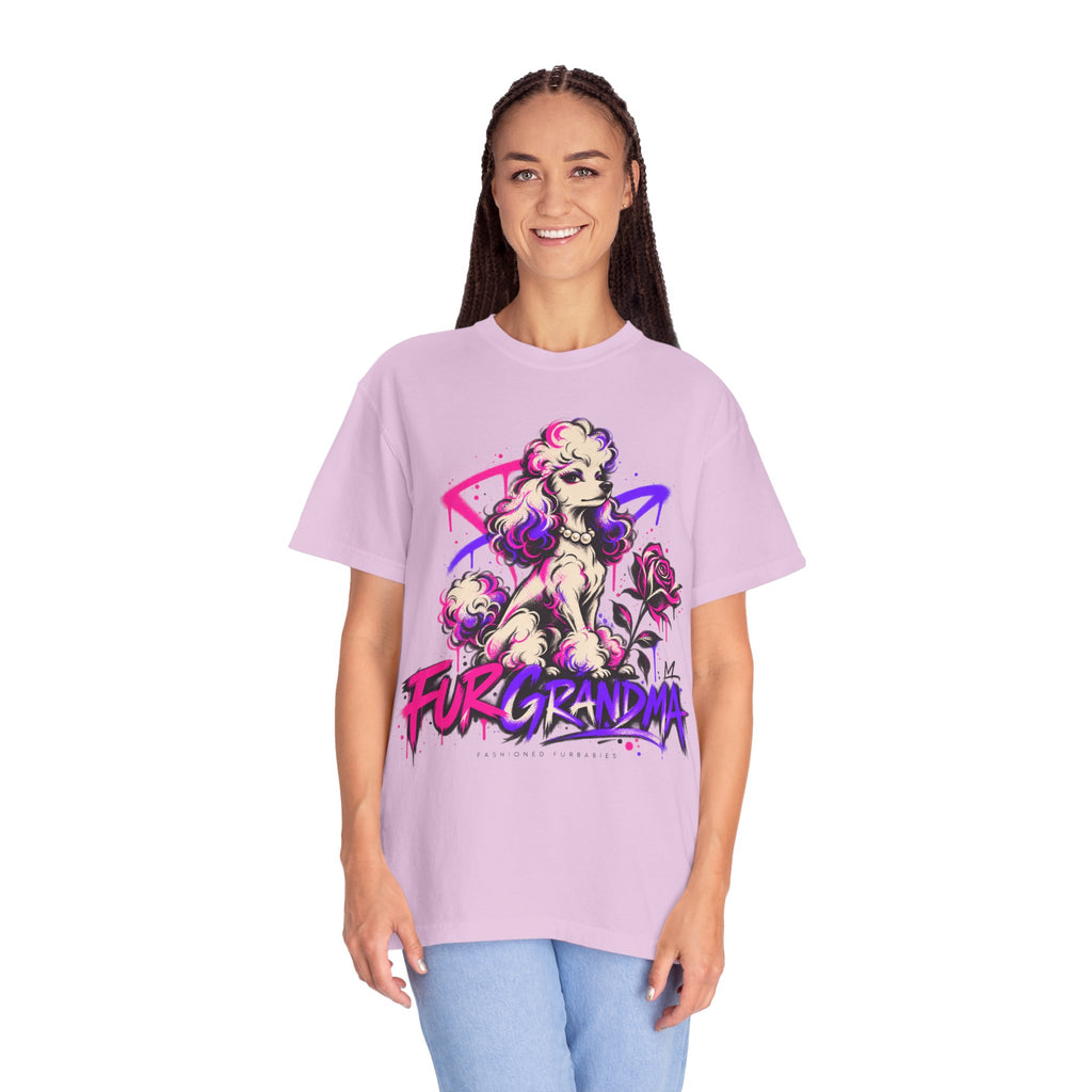 Poodle 'Fur Grandma' Graphic T-Shirt — Retro Neon Pet Lover Tee