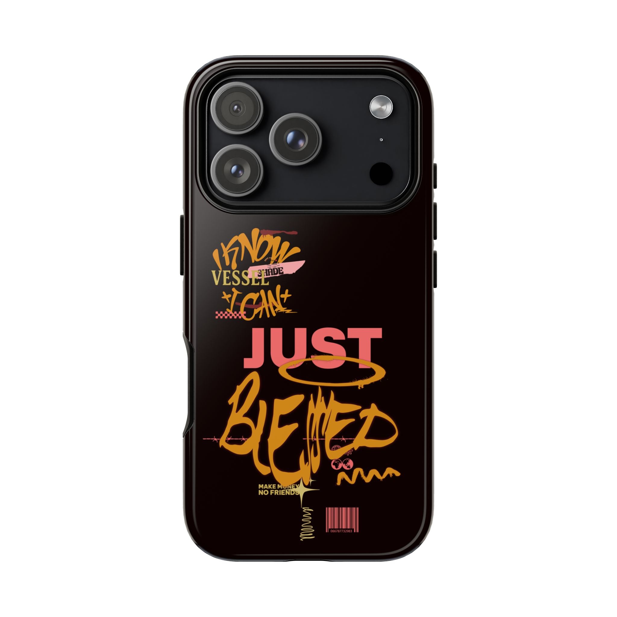 "Just Blessed" Bold Graffiti Typographic Protective Phone Case