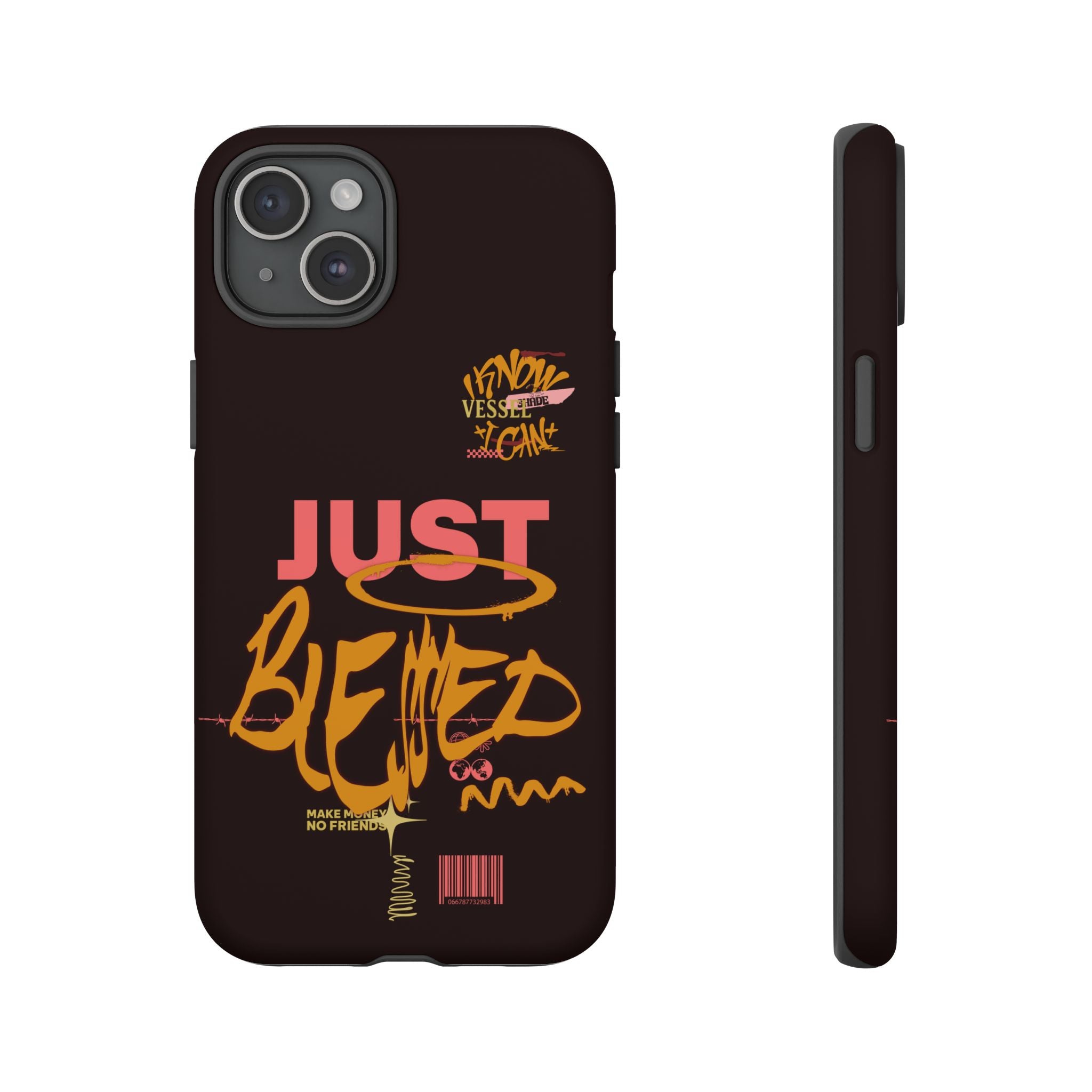"Just Blessed" Bold Graffiti Typographic Protective Phone Case