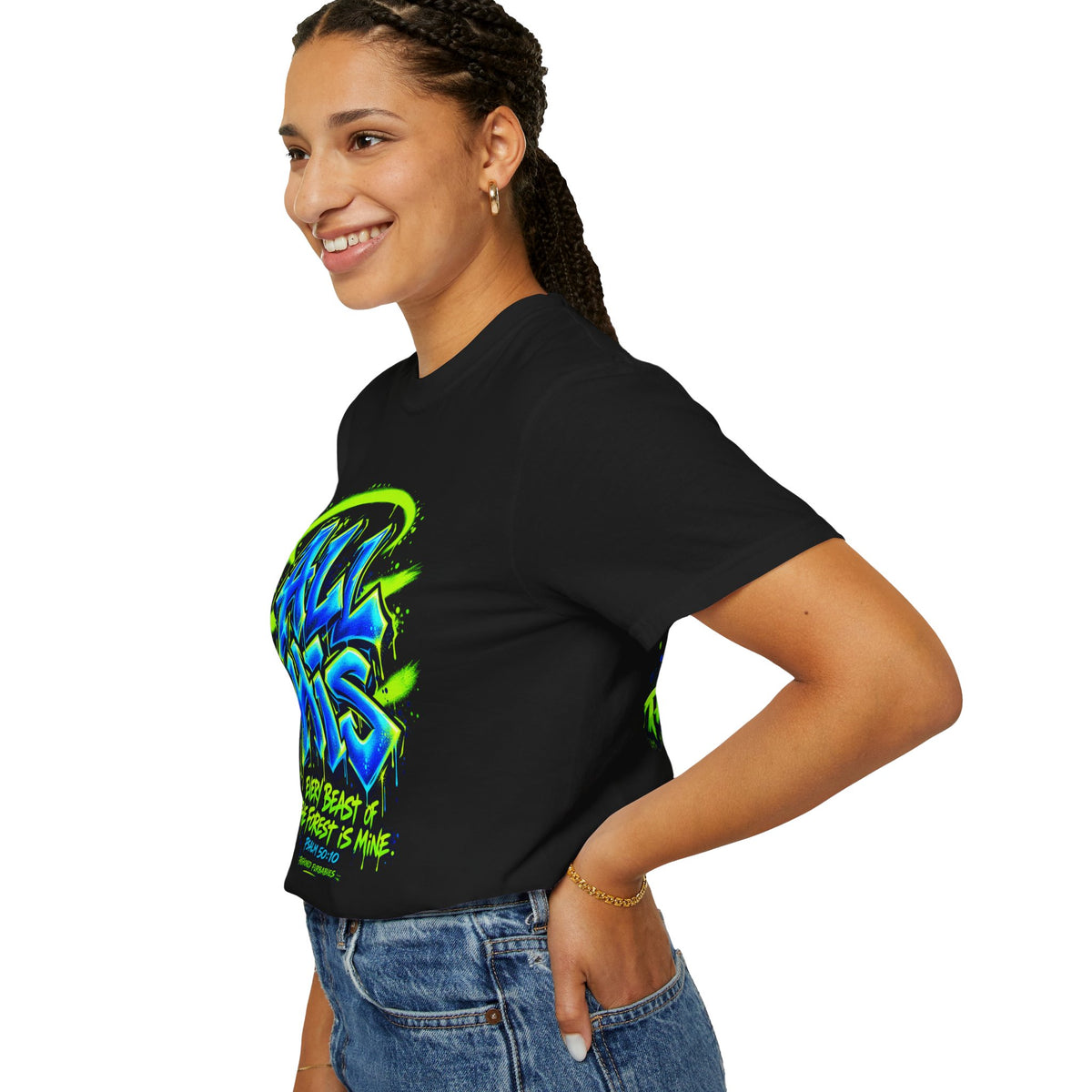 All His Graffiti T-Shirt — Psalm 50:10 Inspirational Christian Tee