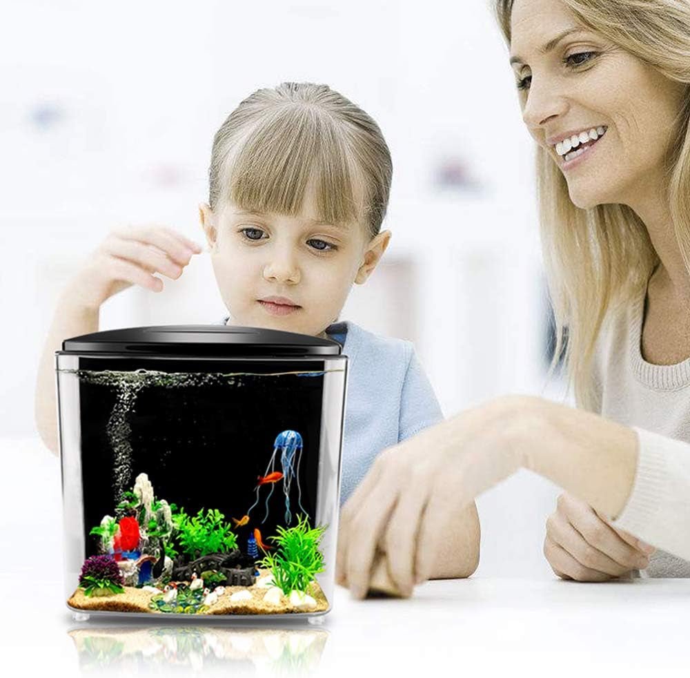 1.2 Gallon Betta Aquarium with LED Light and Filter Pump