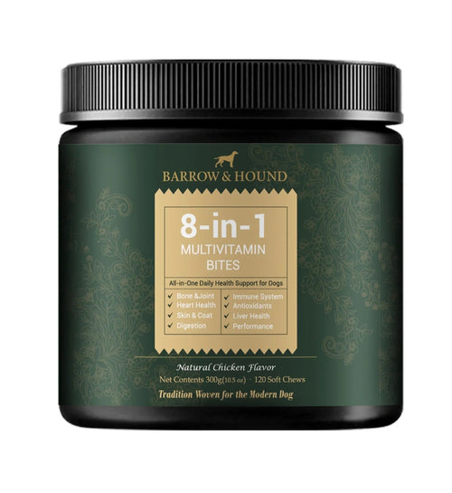 8-in-1 Daily Multivitamin Bites for Dogs – All-in-One Health Support, 120 Soft Chews Barrow & Hound