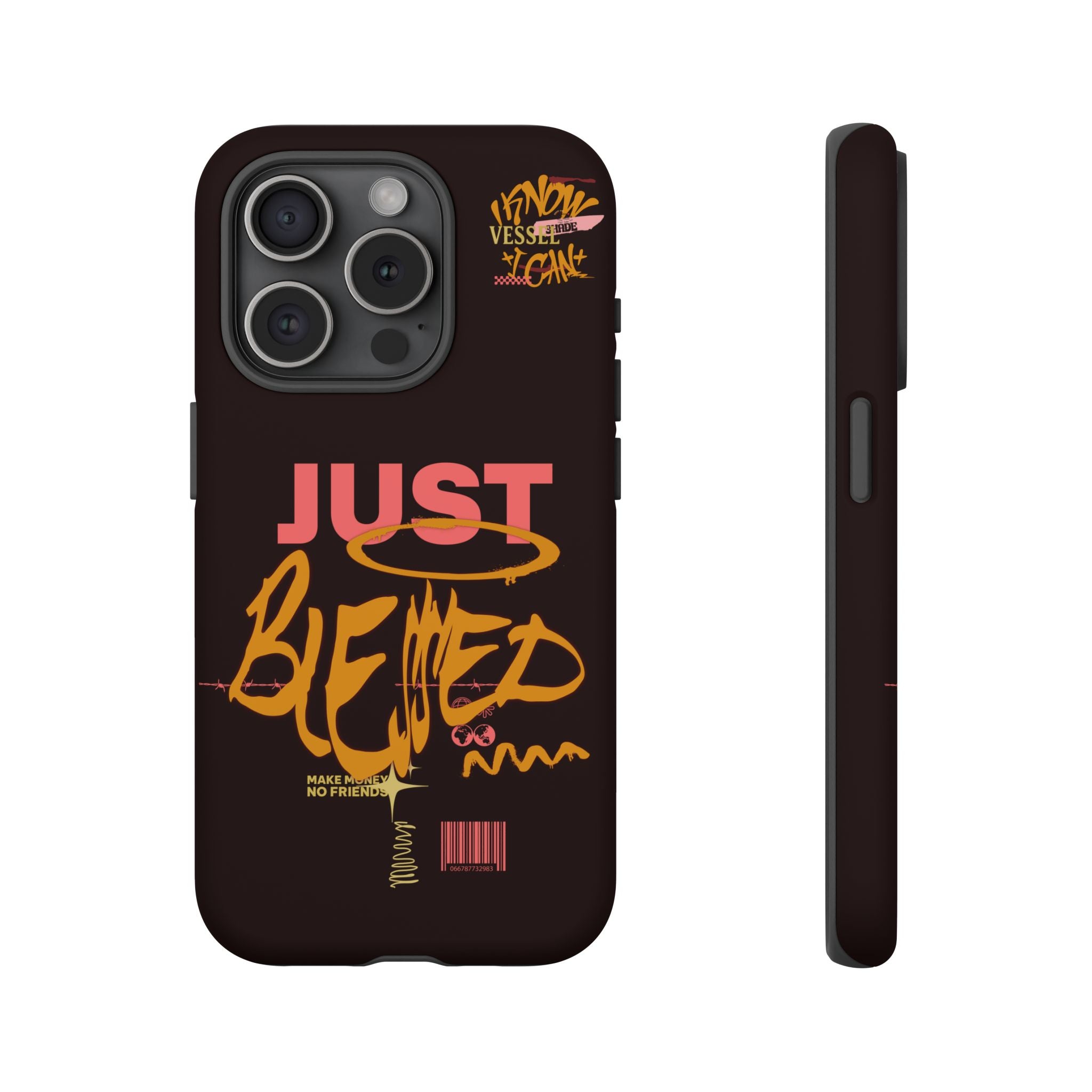 "Just Blessed" Bold Graffiti Typographic Protective Phone Case