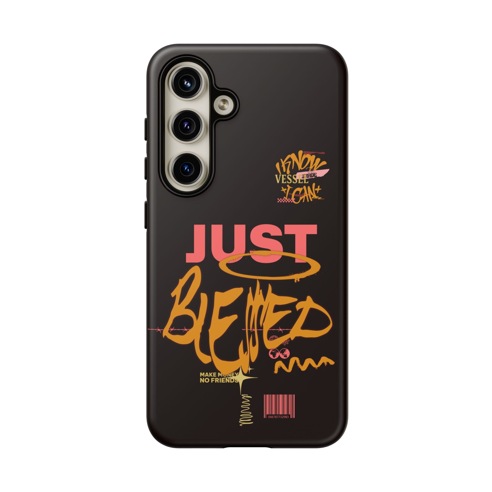 "Just Blessed" Bold Graffiti Typographic Protective Phone Case