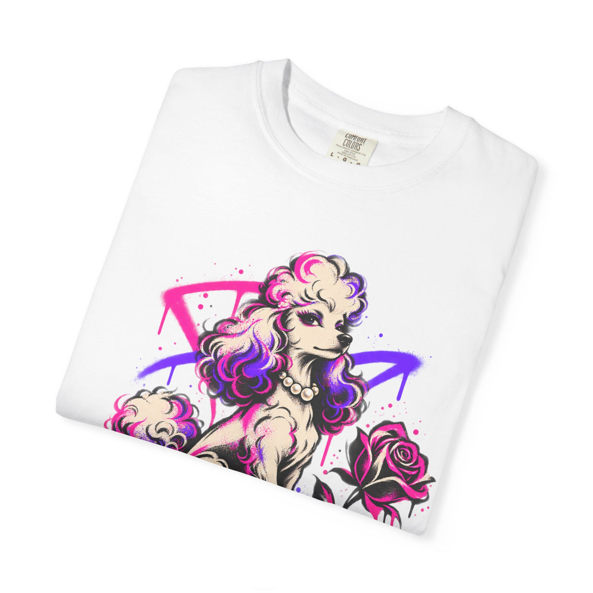 Poodle 'Fur Grandma' Graphic T-Shirt — Retro Neon Pet Lover Tee