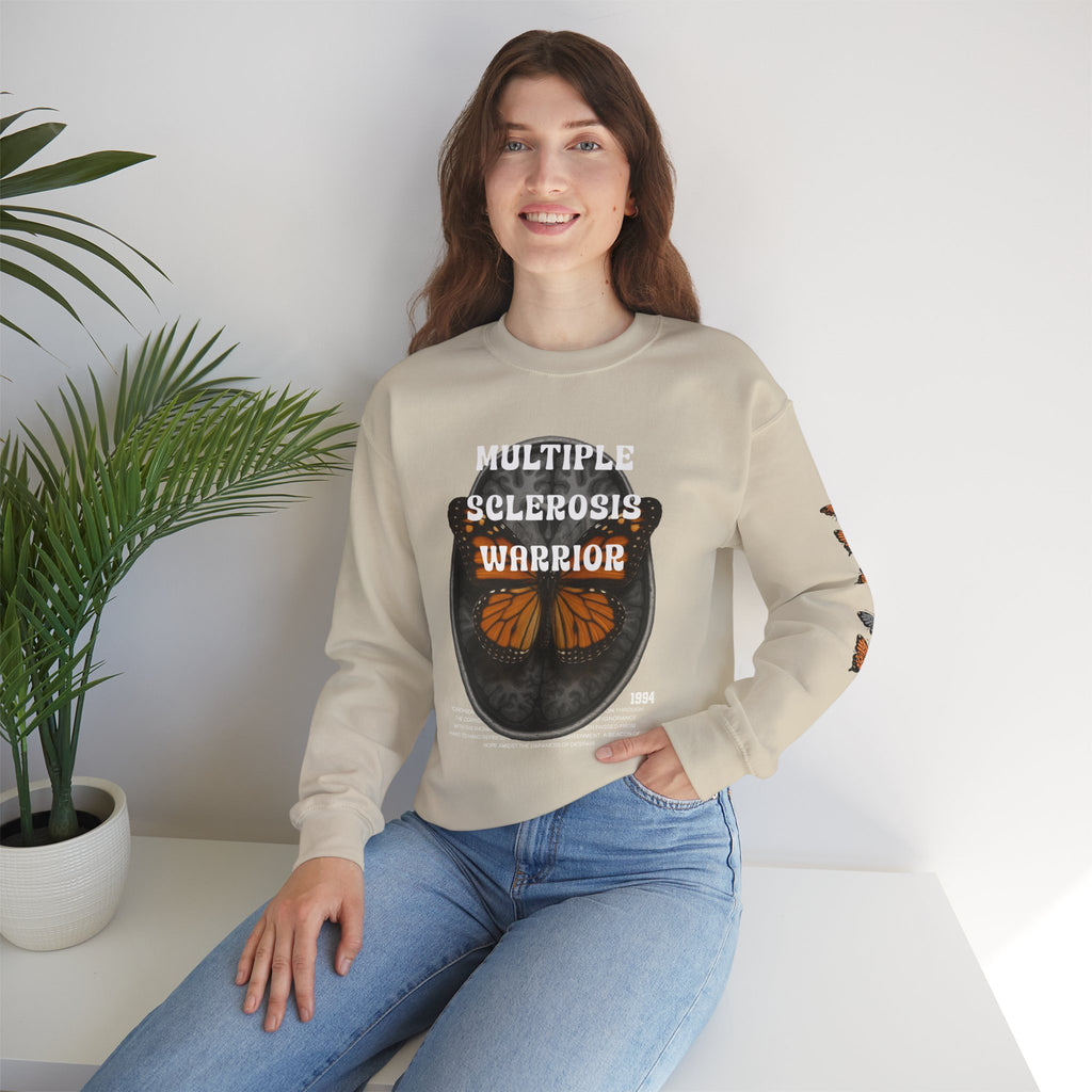 Orange Butterflies Multiple Sclerosis Awareness Sweatshirt